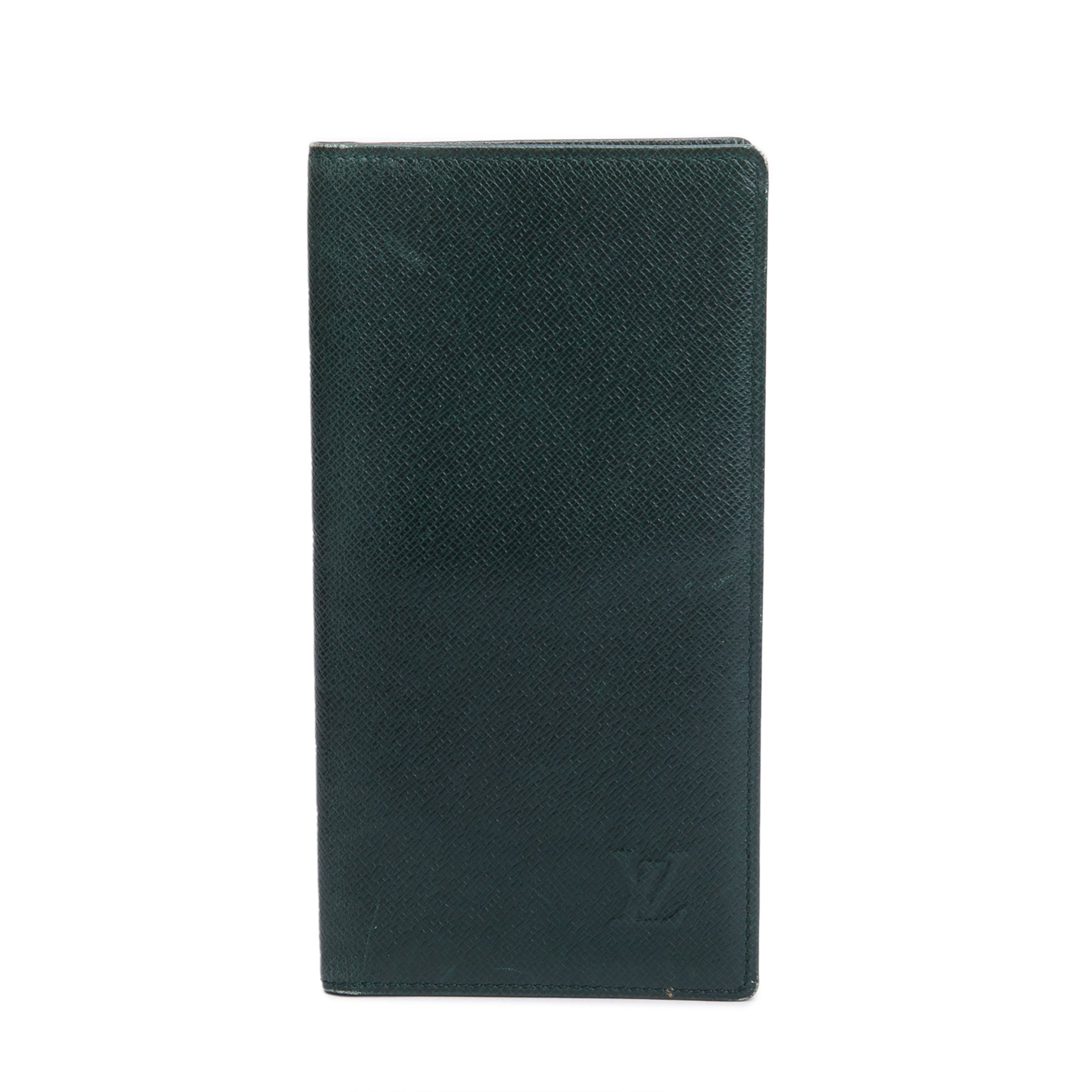 Louis Vuitton Green Taiga Leather Vertical Bifold Wallet