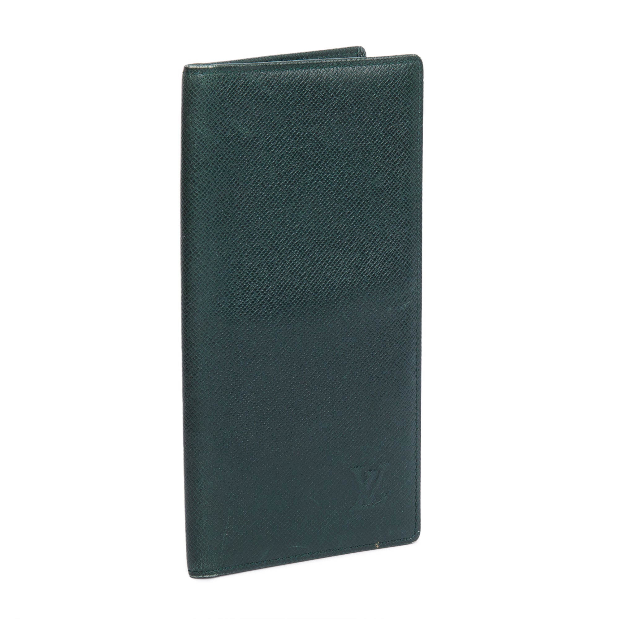 Louis Vuitton Green Taiga Leather Vertical Bifold Wallet