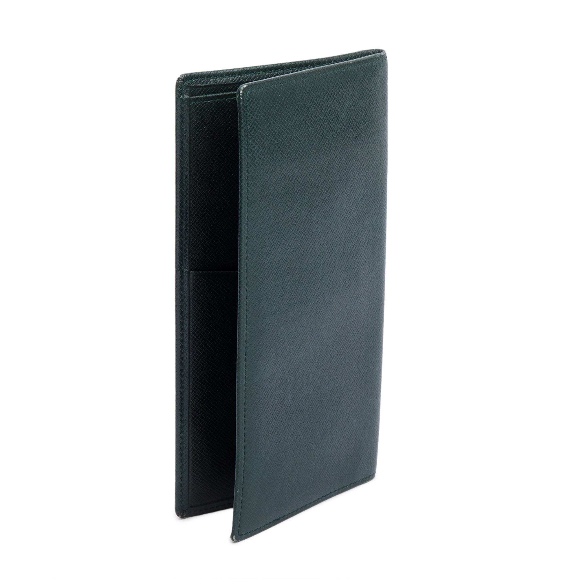 Louis Vuitton Green Taiga Leather Vertical Bifold Wallet