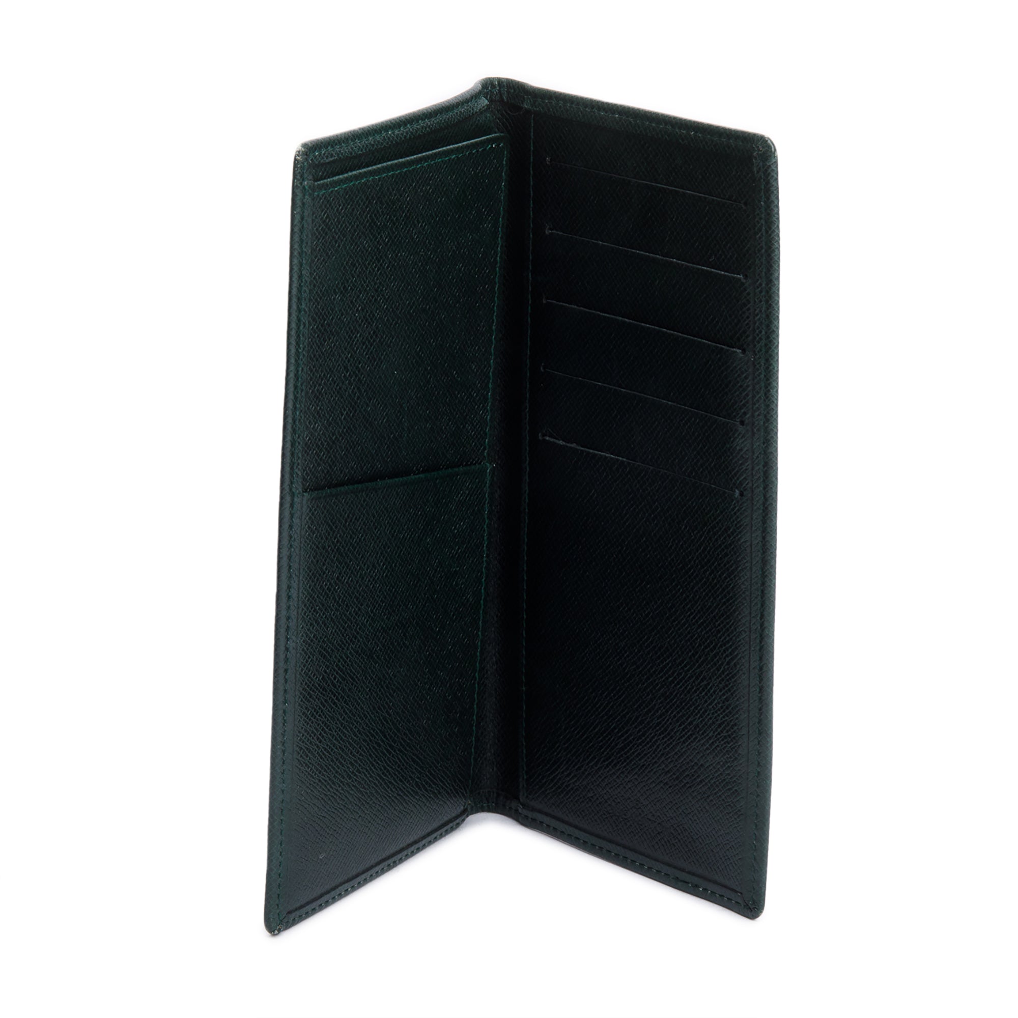 Louis Vuitton Green Taiga Leather Vertical Bifold Wallet