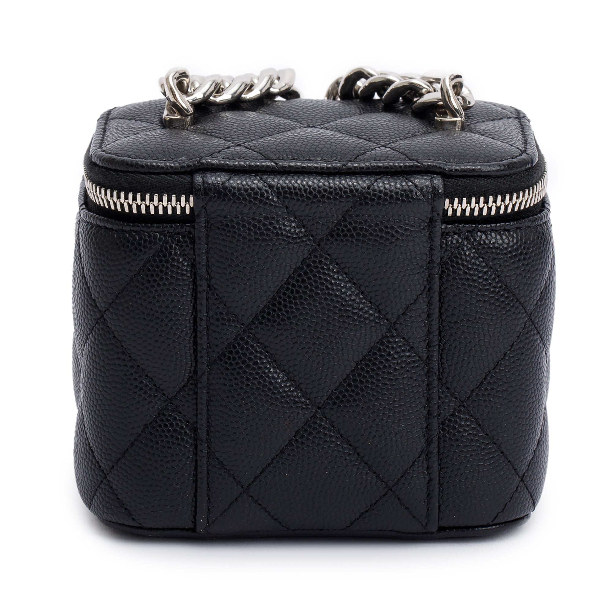 Chanel 2021 Black Caviar Leather Micro Coco Vanity Case w/ Box