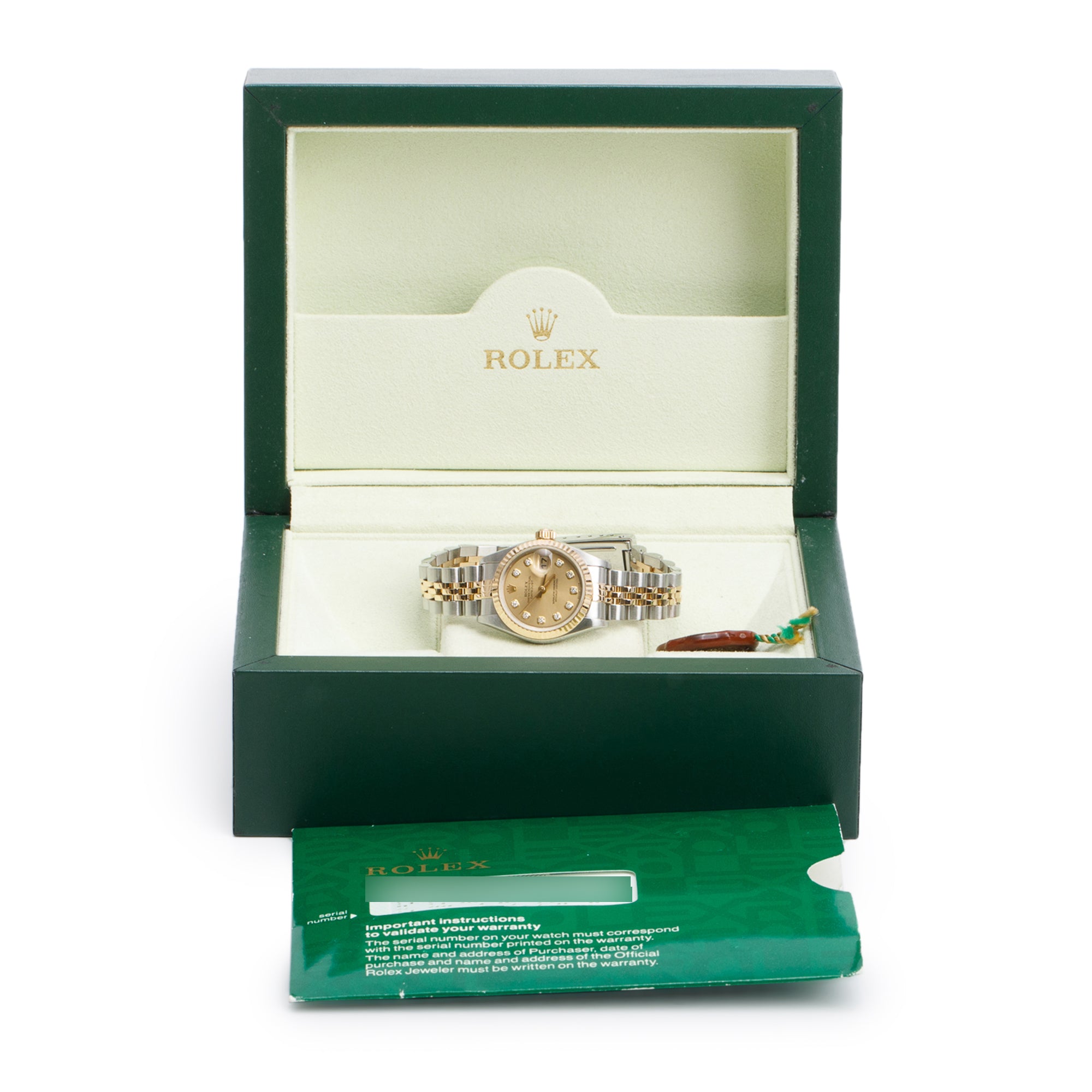 Rolex Stainless Steel & 18k Yellow Gold Diamond Dial Datejust 26 MM Watch 79173 w/ Box & Papers