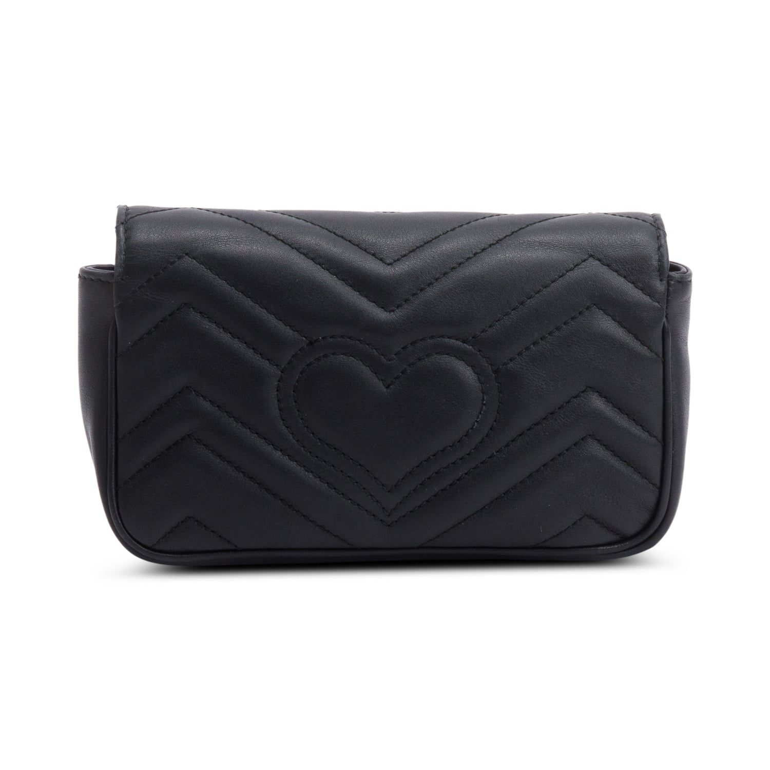 Gucci Black GG Marmont Matelasse Leather Super Mini Bag w/ Box