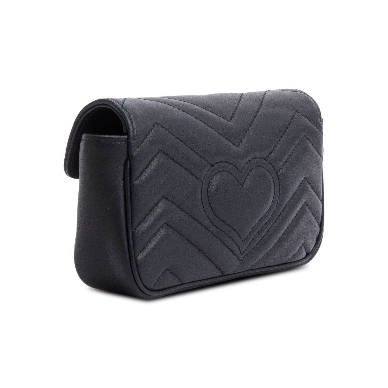 Gucci Black GG Marmont Matelasse Leather Super Mini Bag w/ Box