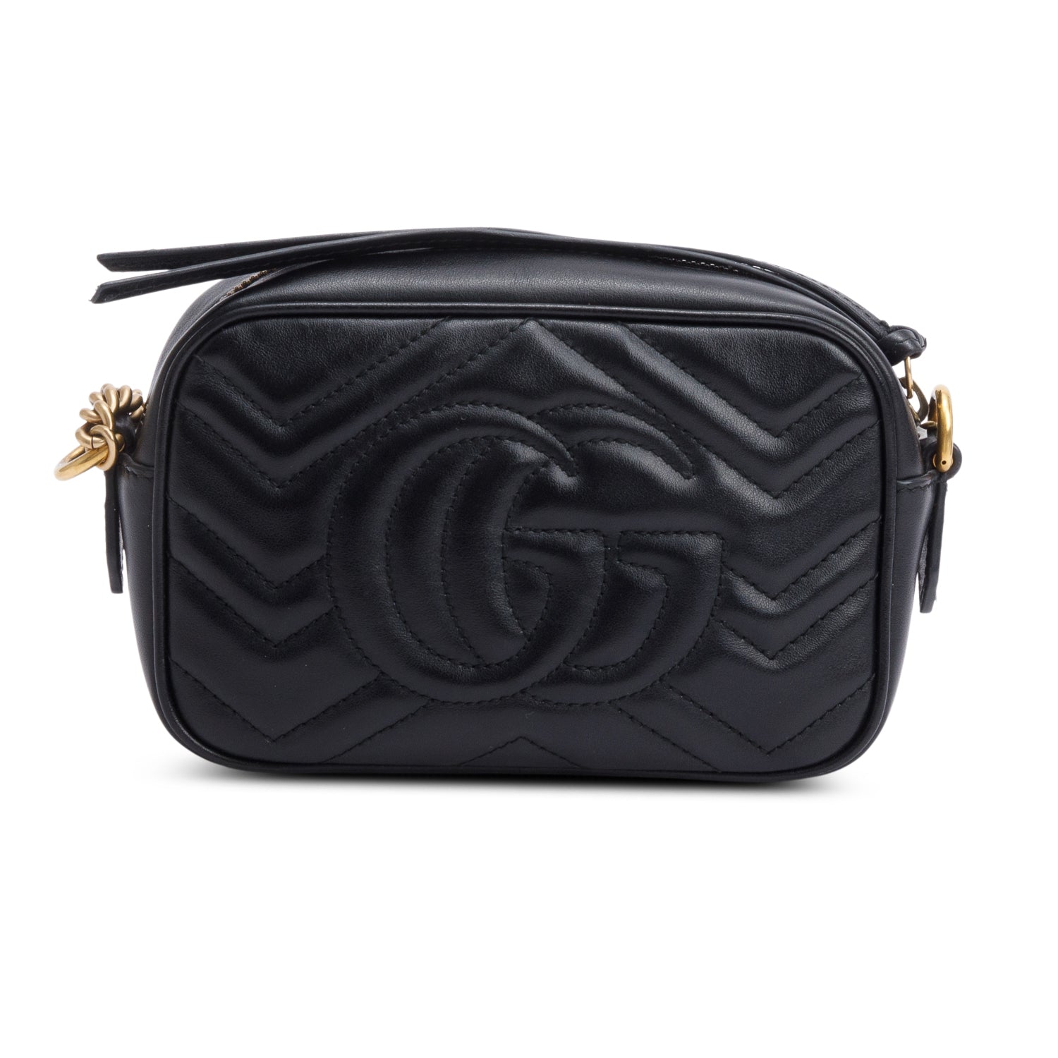 Gucci Black GG Marmont Matelasse Mini Camera Bag