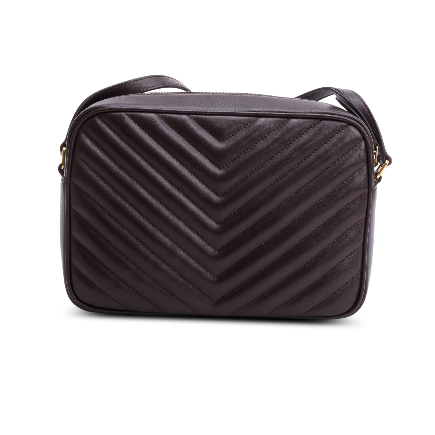 Saint Laurent Brown Quilted Leather Lou Camera Bag w/ Receipt