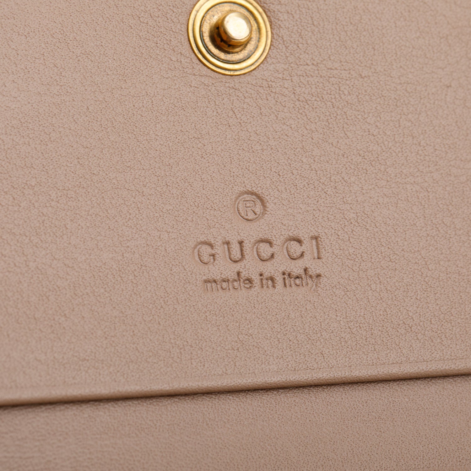 Gucci Beige Quilted GG Marmont Leather Card Case Wallet w/ Box & Receipt