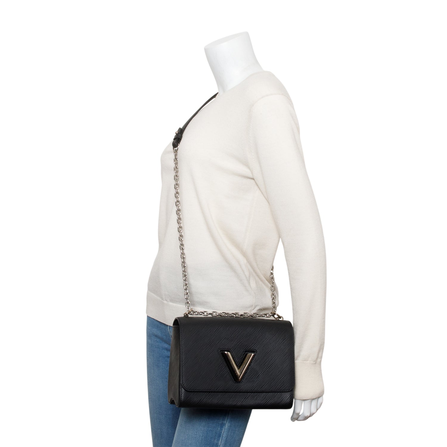Louis Vuitton Black Epi Leather Twist MM Bag w/ Box