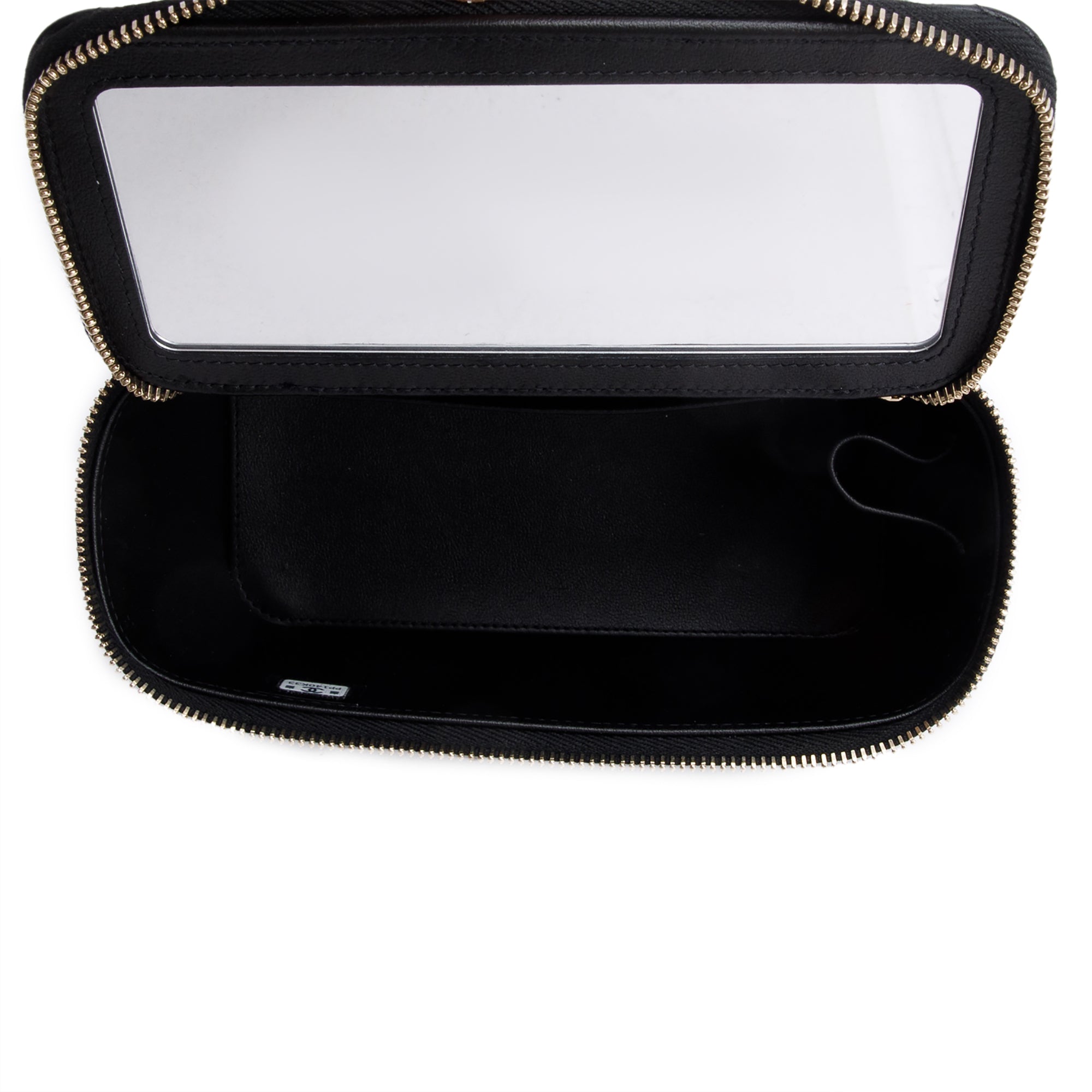 Chanel 2024 Black Quilted Caviar Leather Small Sweet Heart Vanity Case w/ Box & Receipt