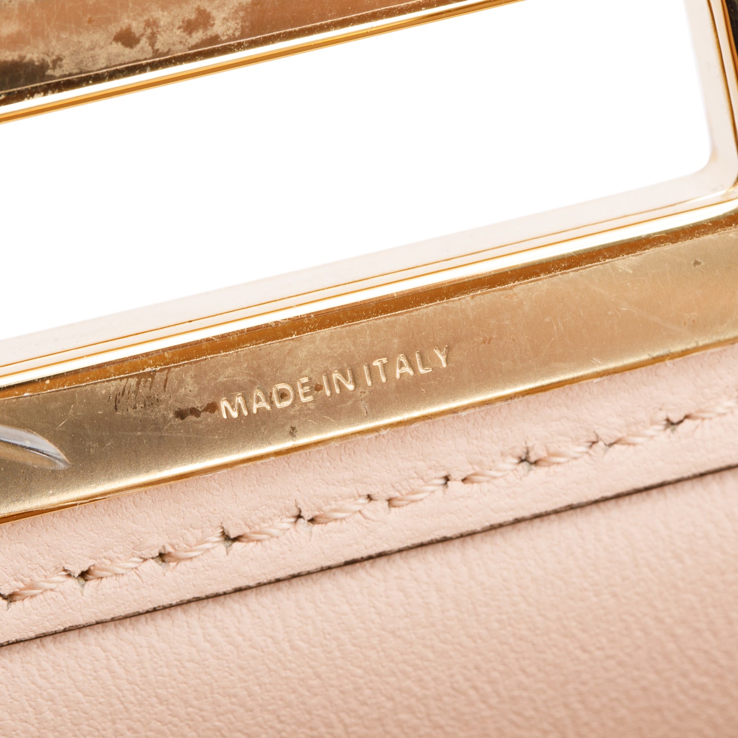 Fendi 2022 Pink Calfskin Leather Medium Peekaboo Bag with Tortoise Detail w/ Strap & Box