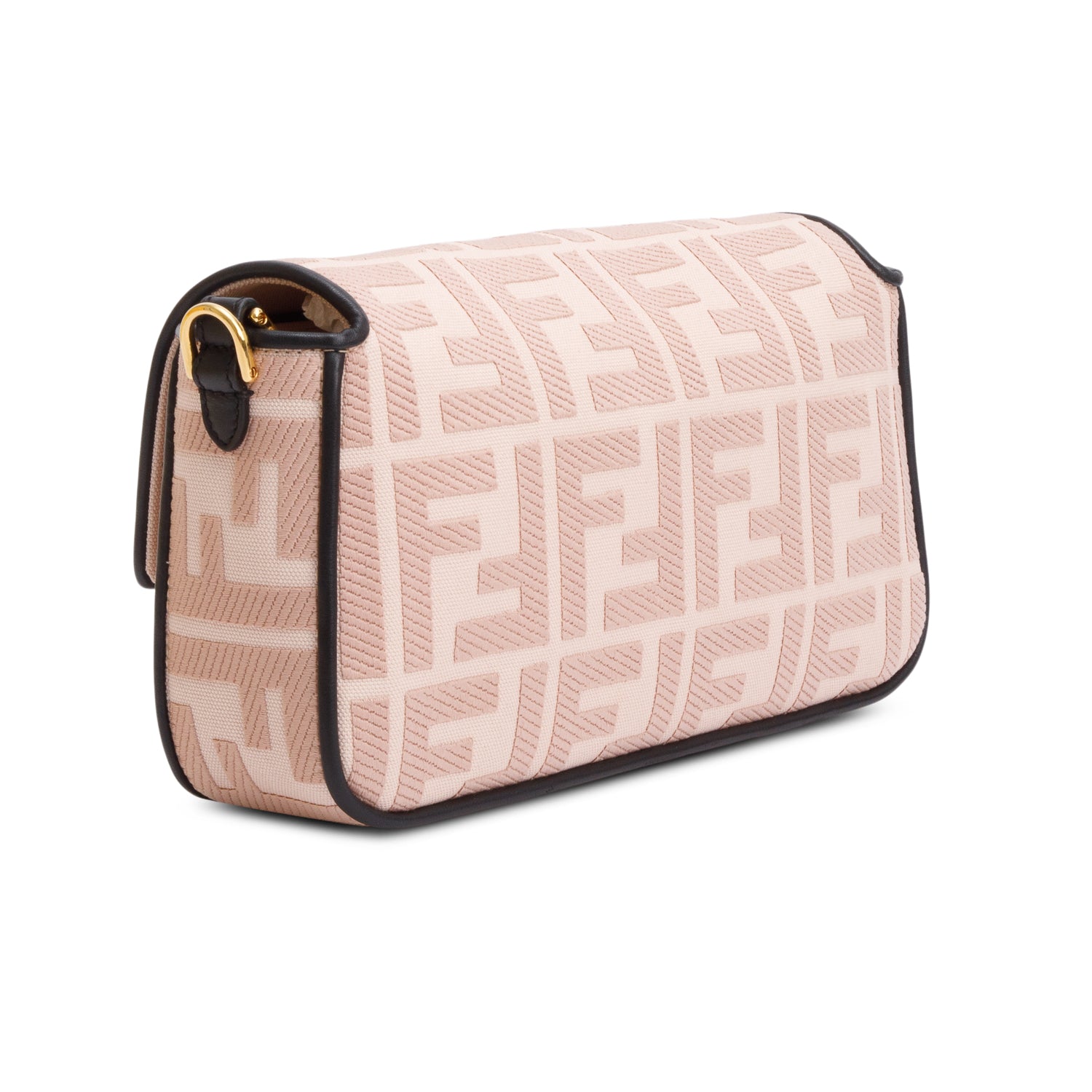 Fendi 2020 Pink FF Embroidered Canvas Baguette Shoulder Bag w/ Straps & Box