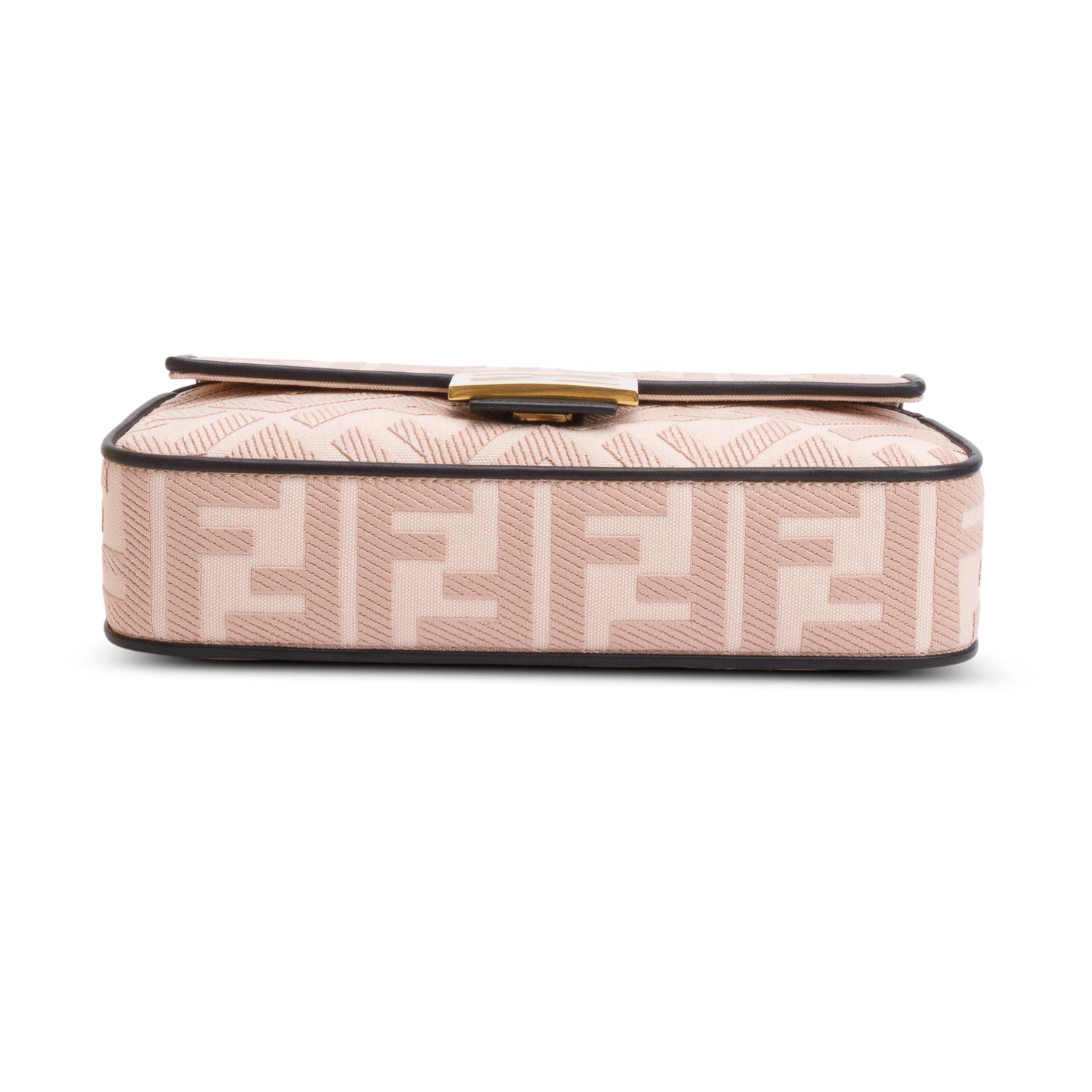 Fendi 2020 Pink FF Embroidered Canvas Baguette Shoulder Bag w/ Straps & Box