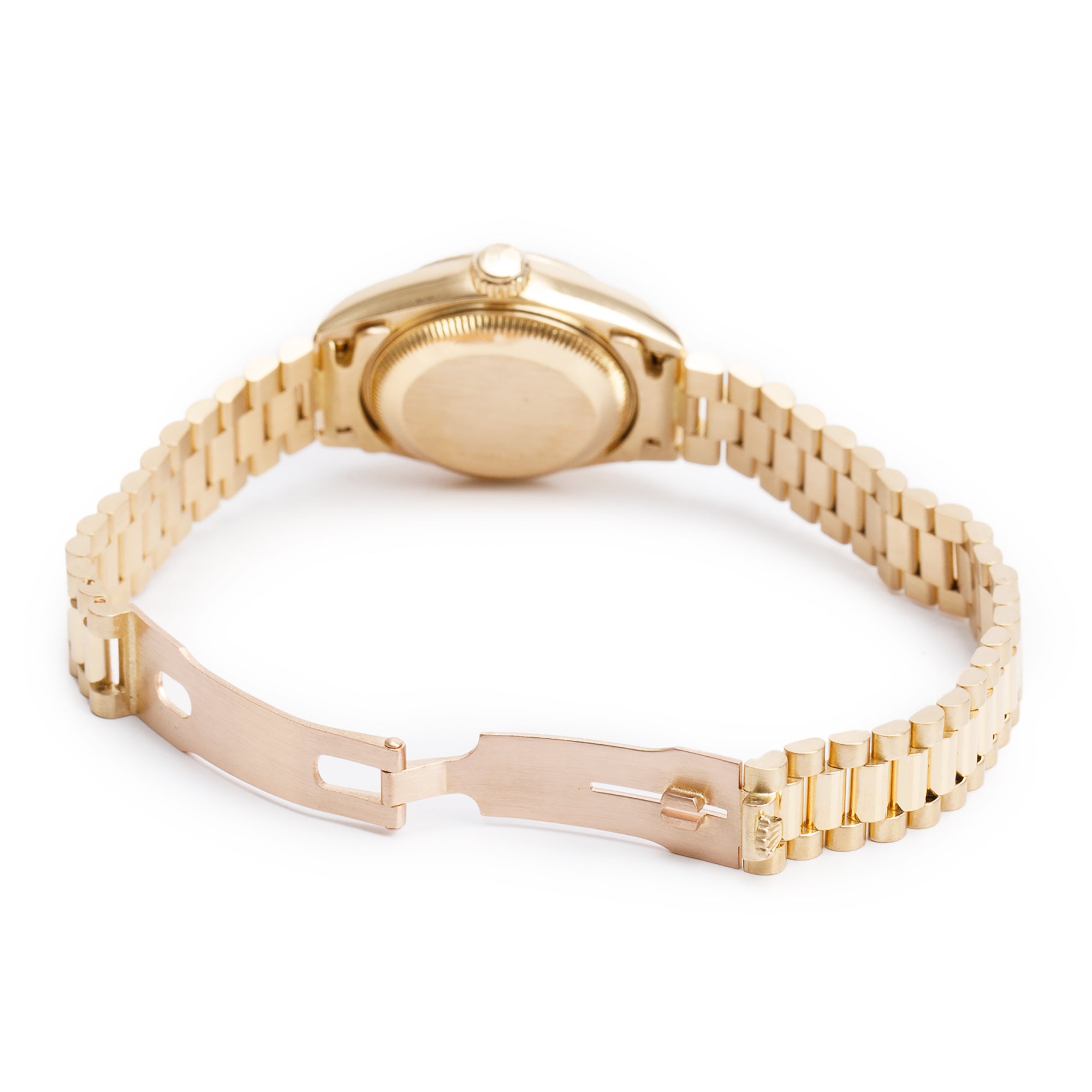 Rolex 18k Yellow Gold Diamond Champagne Dial Lady-Datejust President 26 MM Watch 69178 w/ Box