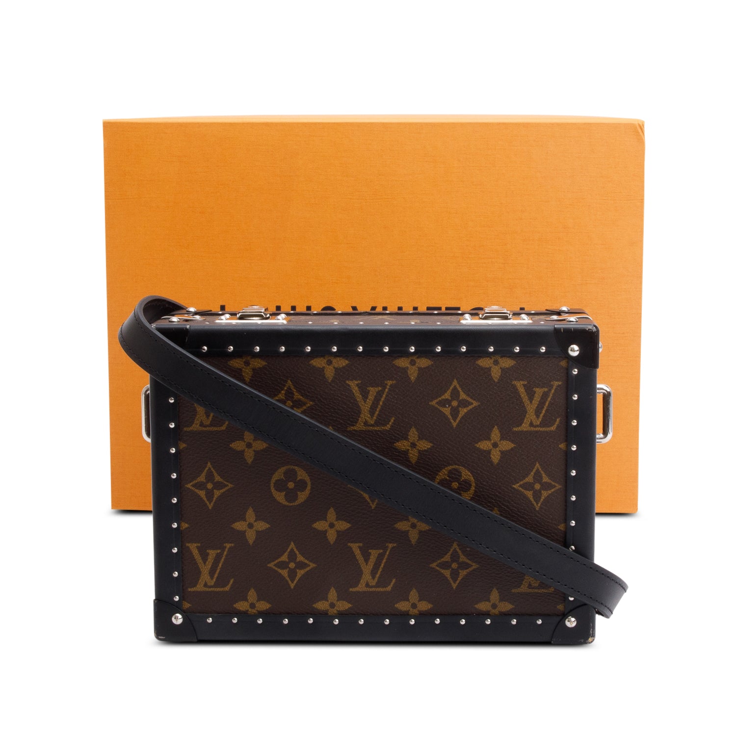 Louis Vuitton Monogram Macassar Clutch Box w/ Strap & Box