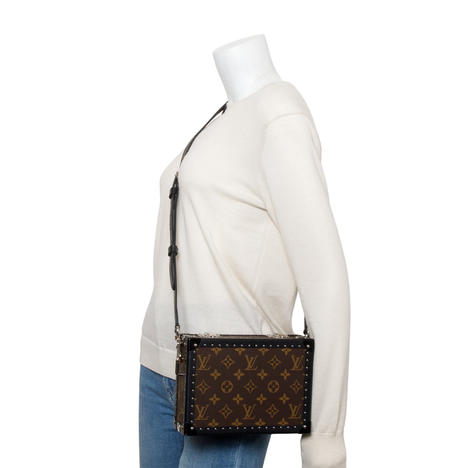 Louis Vuitton Monogram Macassar Clutch Box w/ Strap & Box