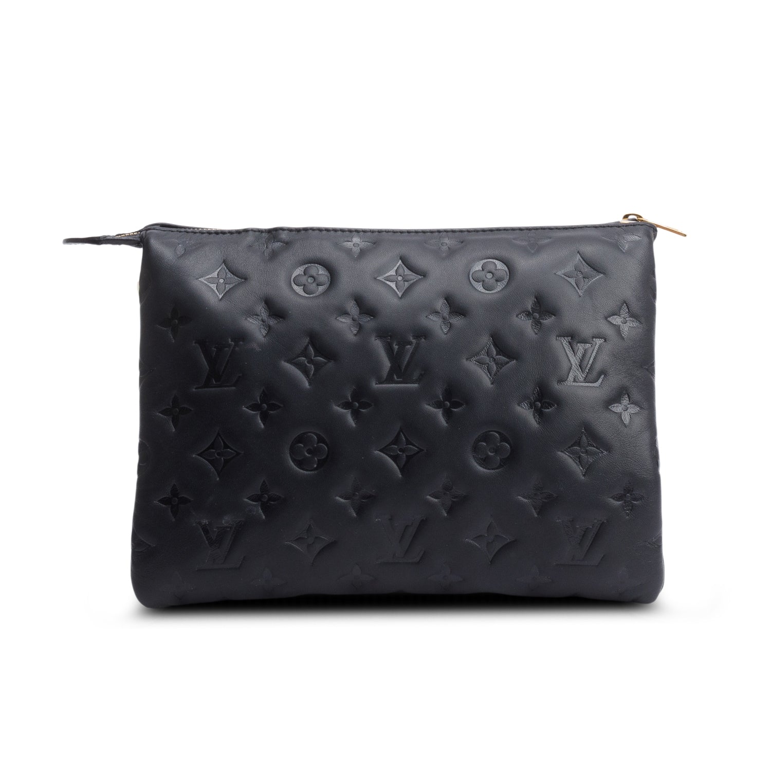 Louis Vuitton Black Monogram Embossed Lambskin Leather Coussin MM w/ Straps