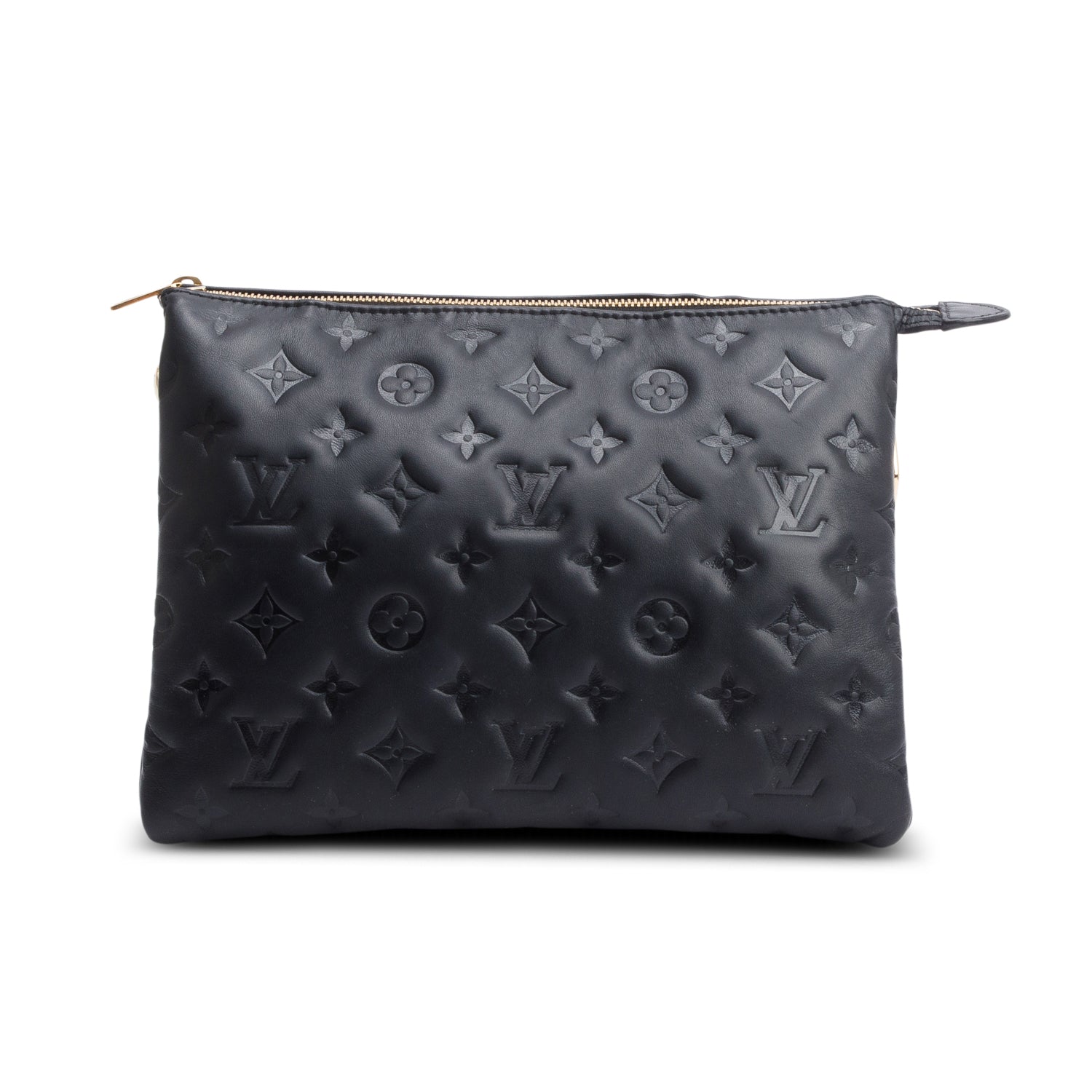 Louis Vuitton Black Monogram Embossed Lambskin Leather Coussin MM w/ Straps