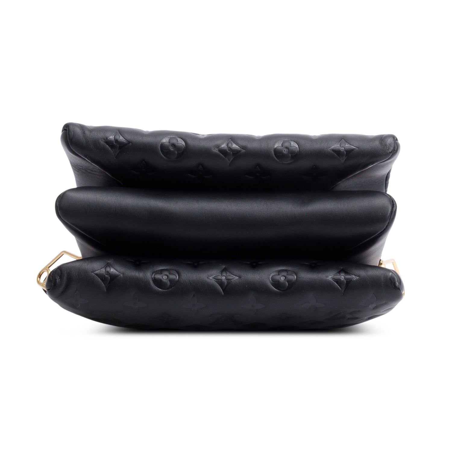 Louis Vuitton Black Monogram Embossed Lambskin Leather Coussin MM w/ Straps