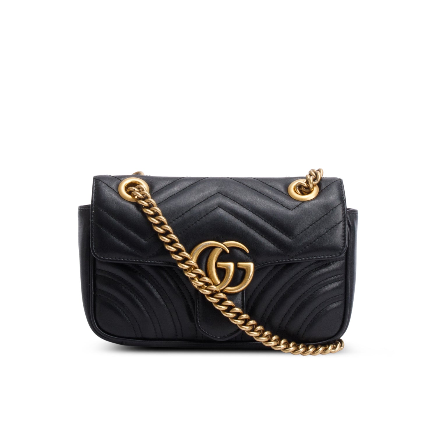 Gucci Black GG Marmont Matelasse Small Shoulder Bag