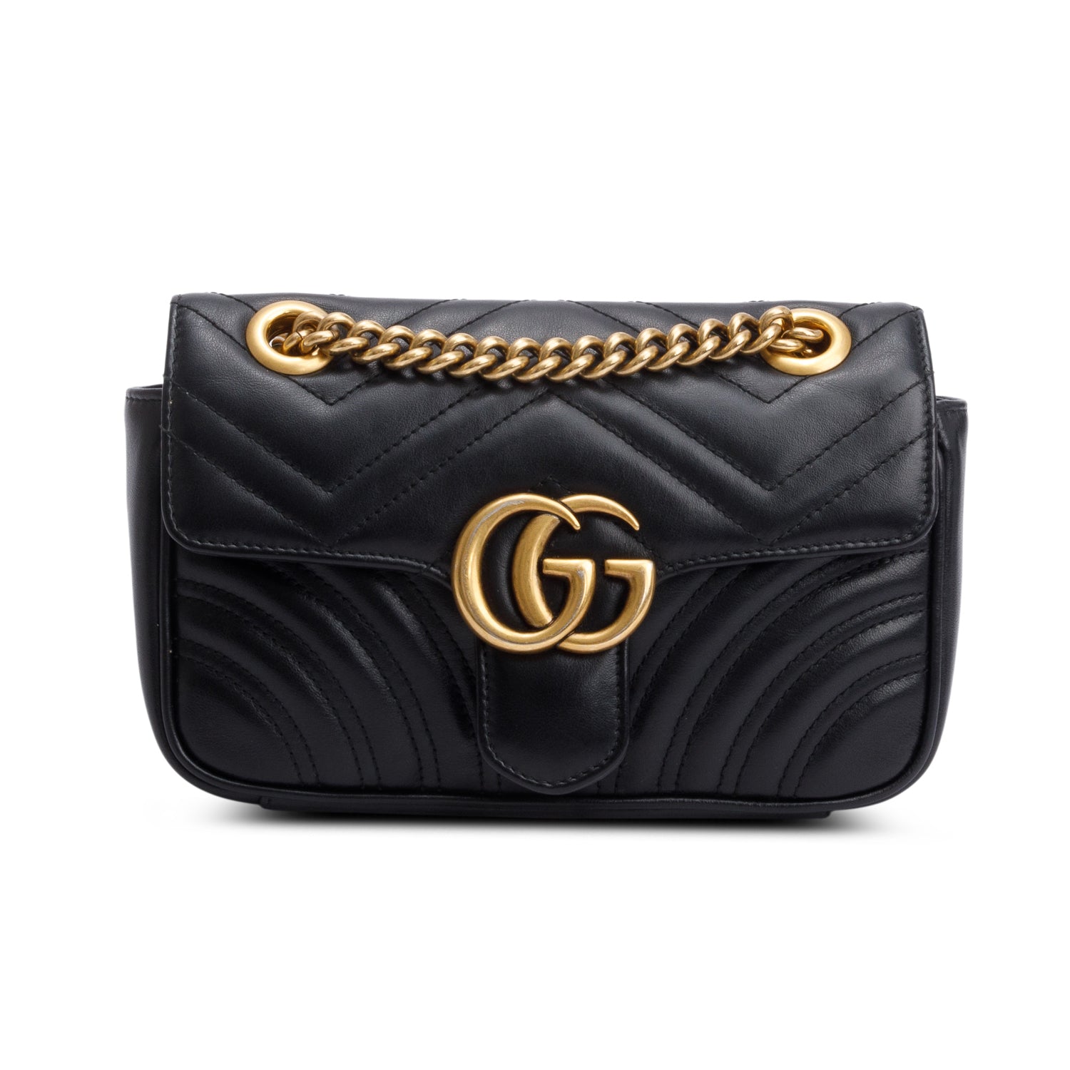 Gucci Black GG Marmont Matelasse Small Shoulder Bag