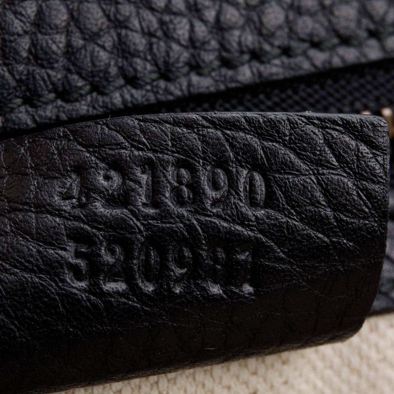 Gucci Black Pebbled Leather GG Marmont Small Top Handle Bag