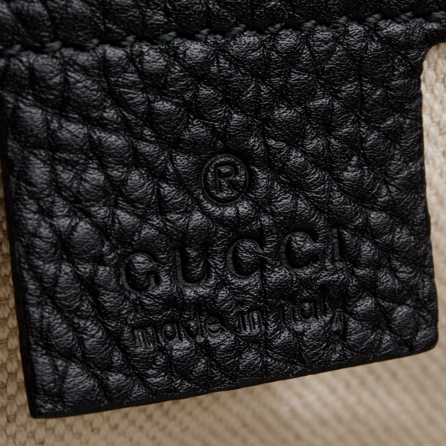 Gucci Black Pebbled Leather GG Marmont Small Top Handle Bag