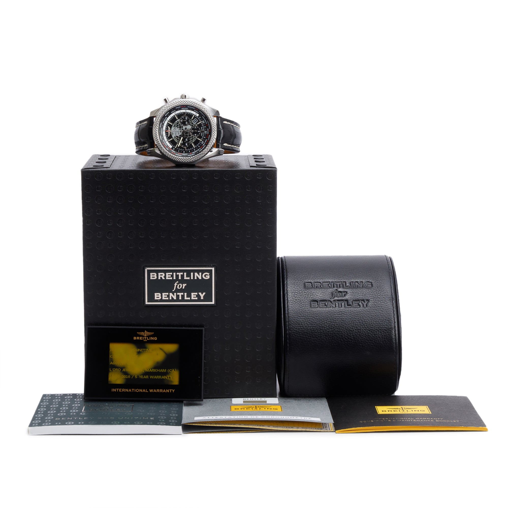 Breitling Stainless Steel Bentley B05 Unitime 49 MM Automatic Chronograph Watch Black Dial AB0521 w/ Box & Papers