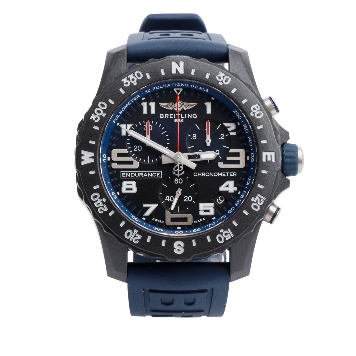 Breitling Breitlight Black Polymer Endurance Pro 44MM Watch Black & Blue X82310 w/ Box & Papers