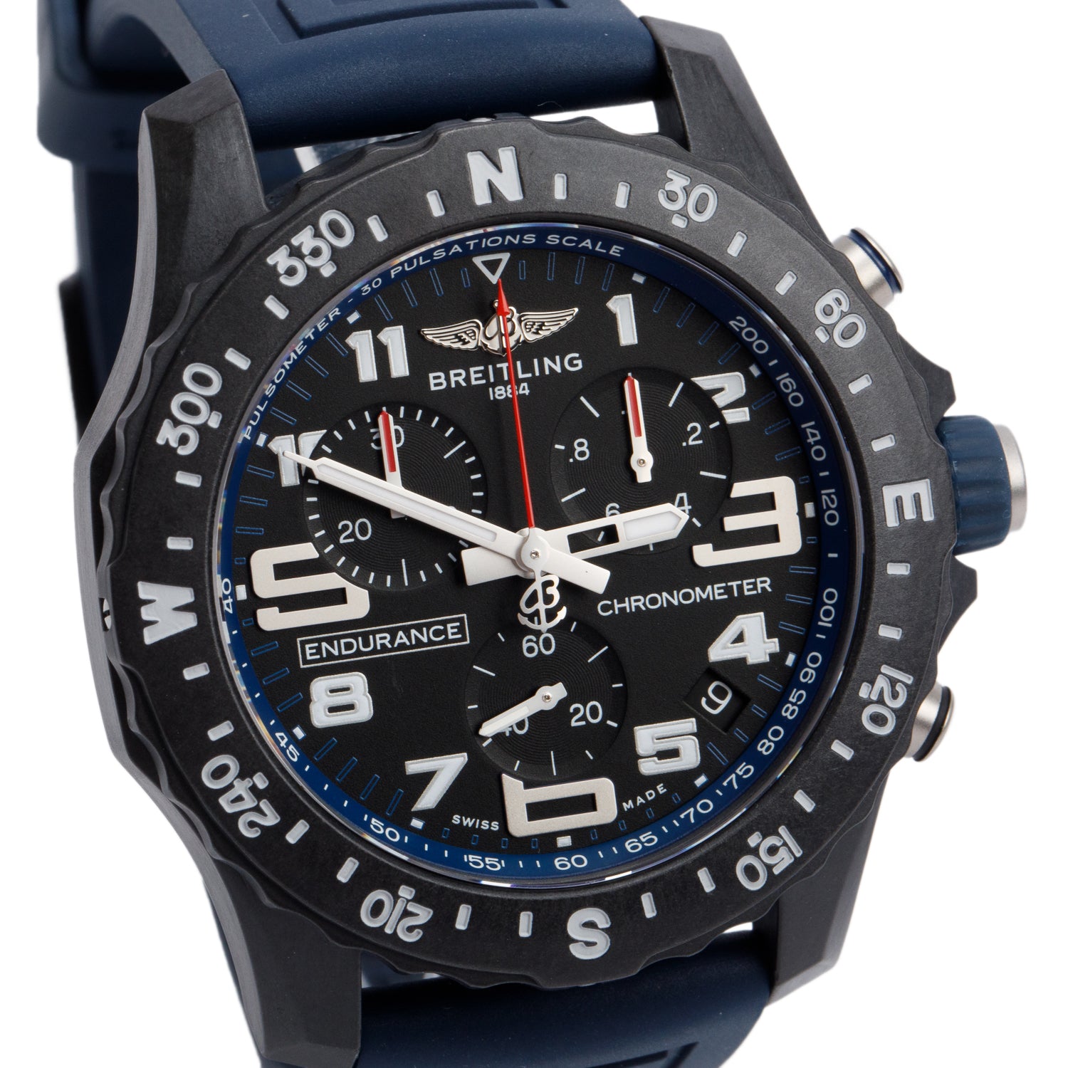 Breitling Breitlight Black Polymer Endurance Pro 44MM Watch Black & Blue X82310 w/ Box & Papers
