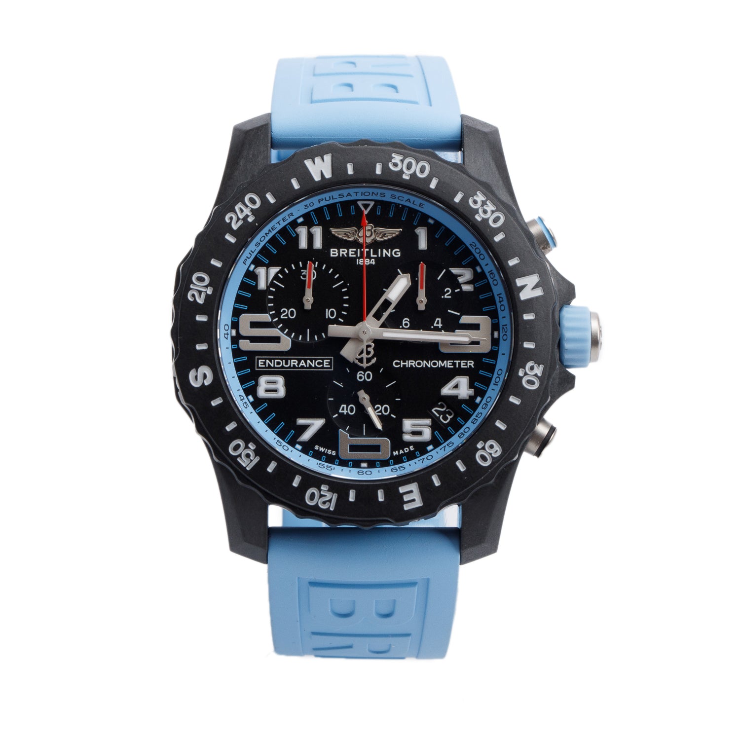 Breitling Breitlight Black Polymer Endurance Pro 44MM Watch Light Blue X82310