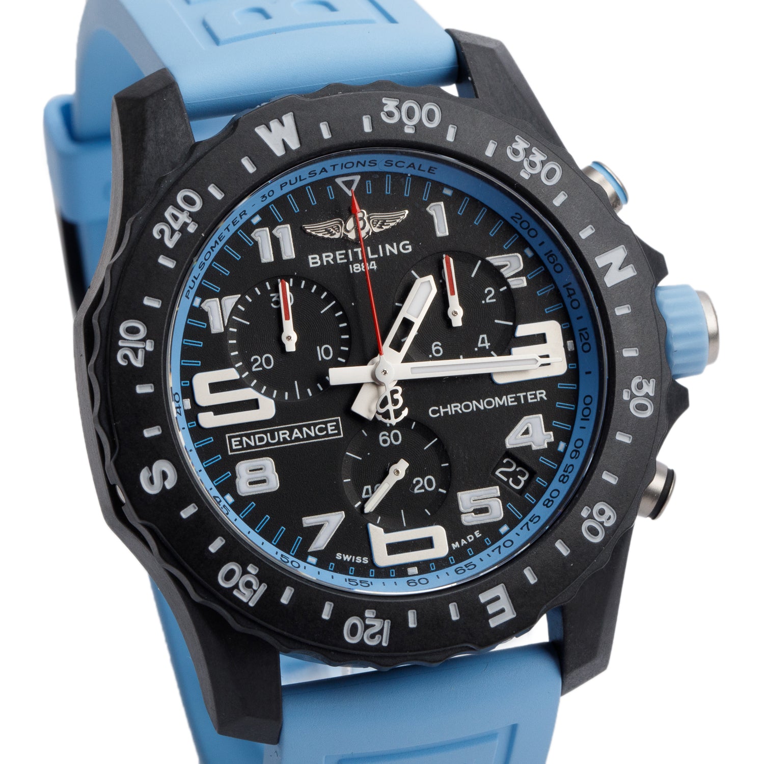 Breitling Breitlight Black Polymer Endurance Pro 44MM Watch Light Blue X82310