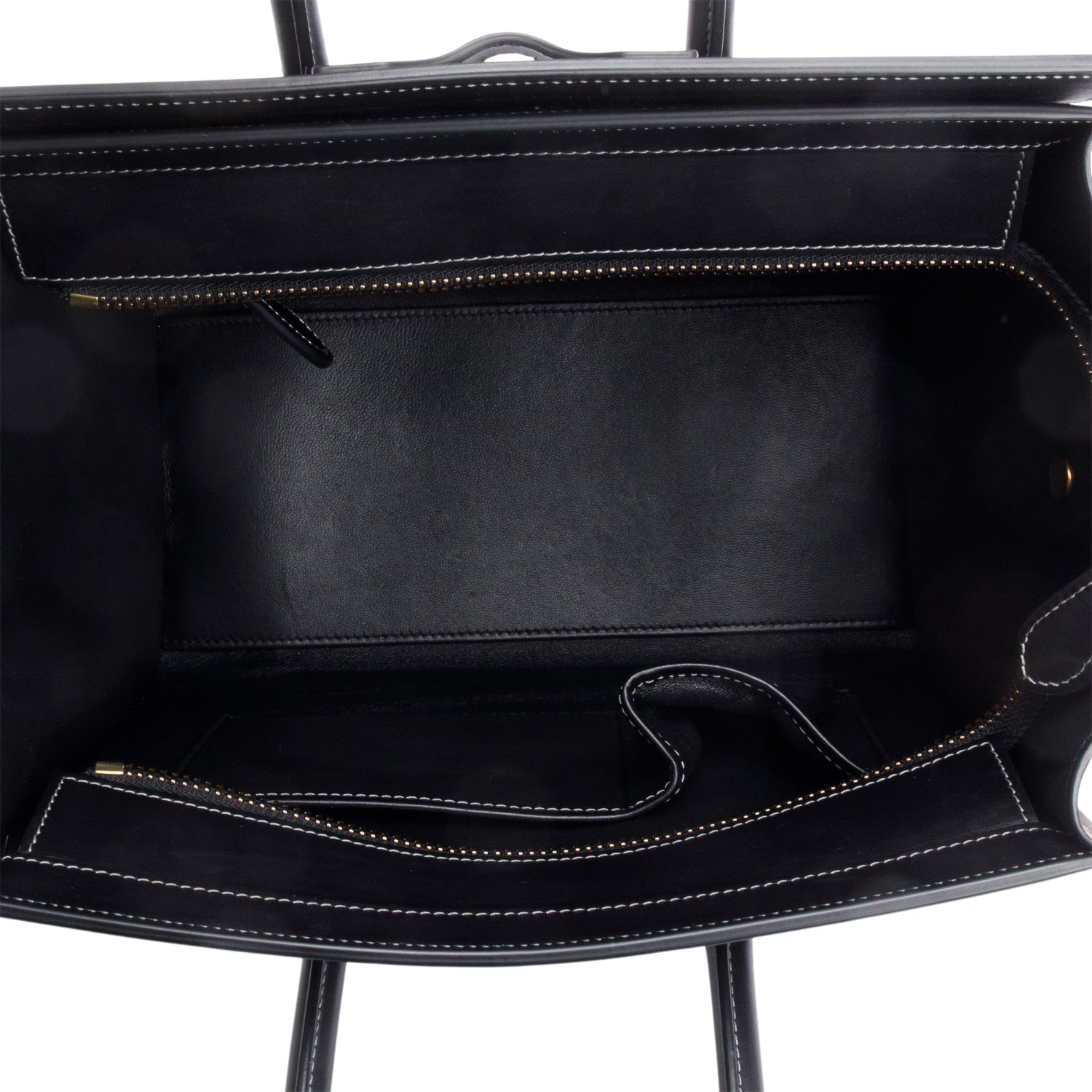 Celine Black & Grey Bi-color Calfskin Leather Micro Luggage Tote