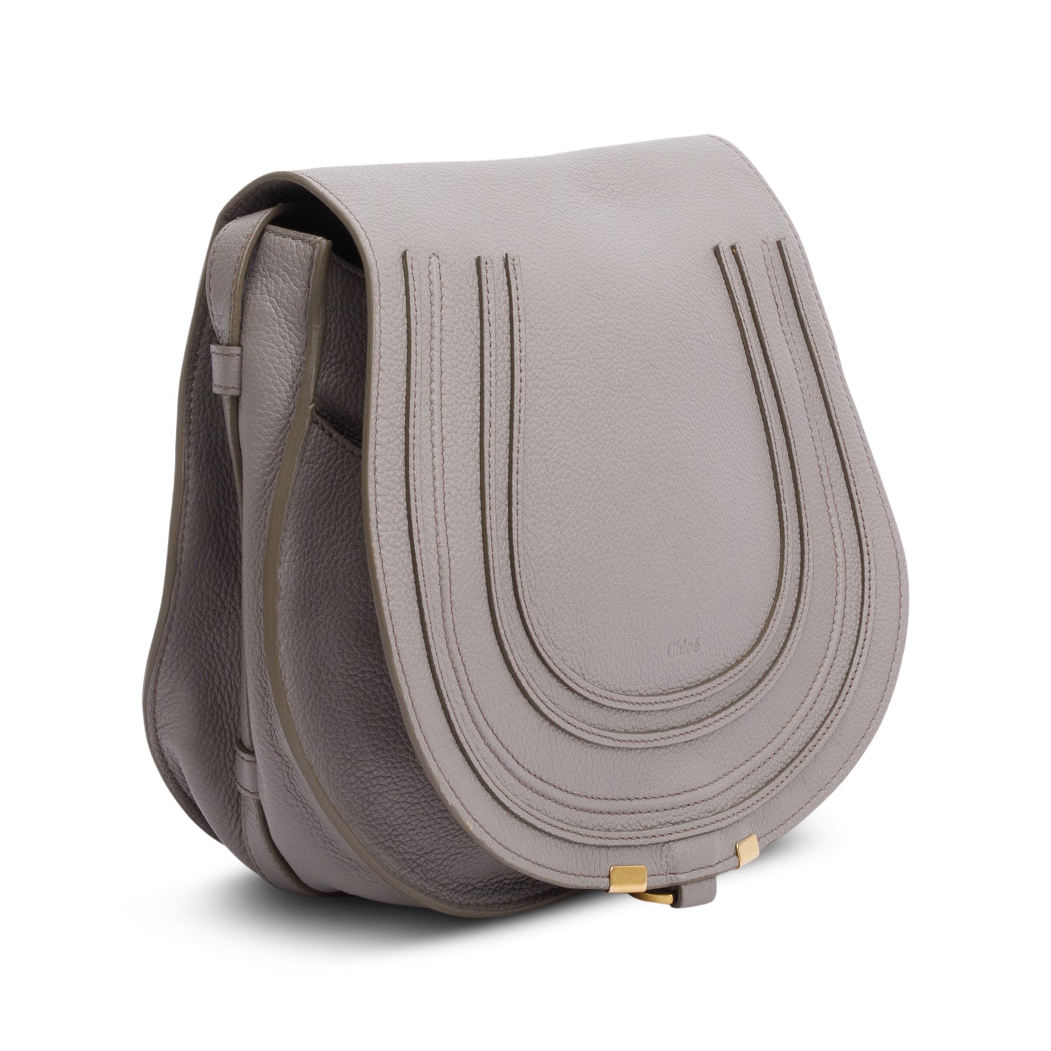 Chloe Grey Calfskin Leather Medium Marcie Crossbody Bag