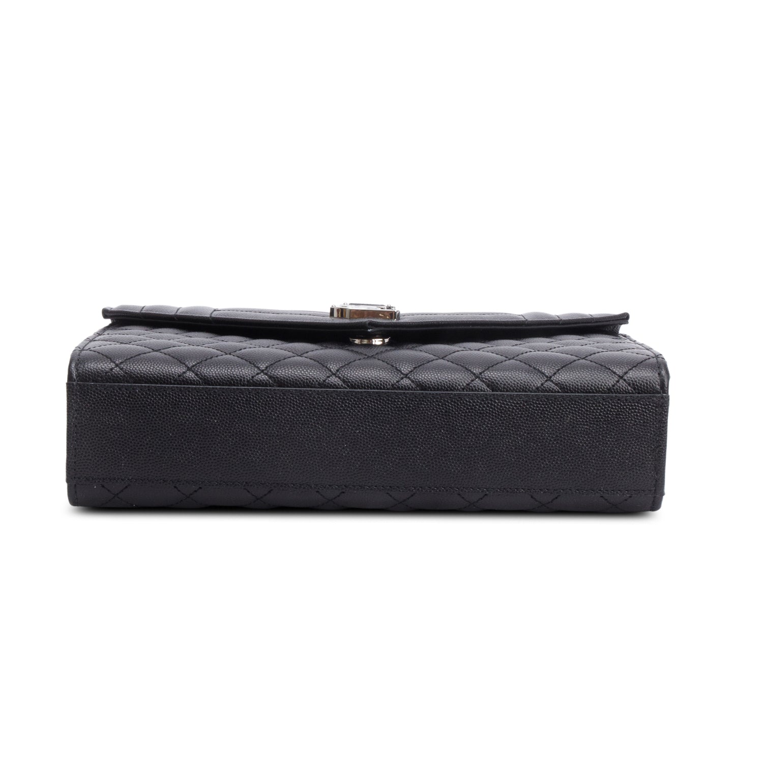 Saint Laurent 2020 Black Grained De Poudre Medium Envelope Shoulder Bag w/ Box