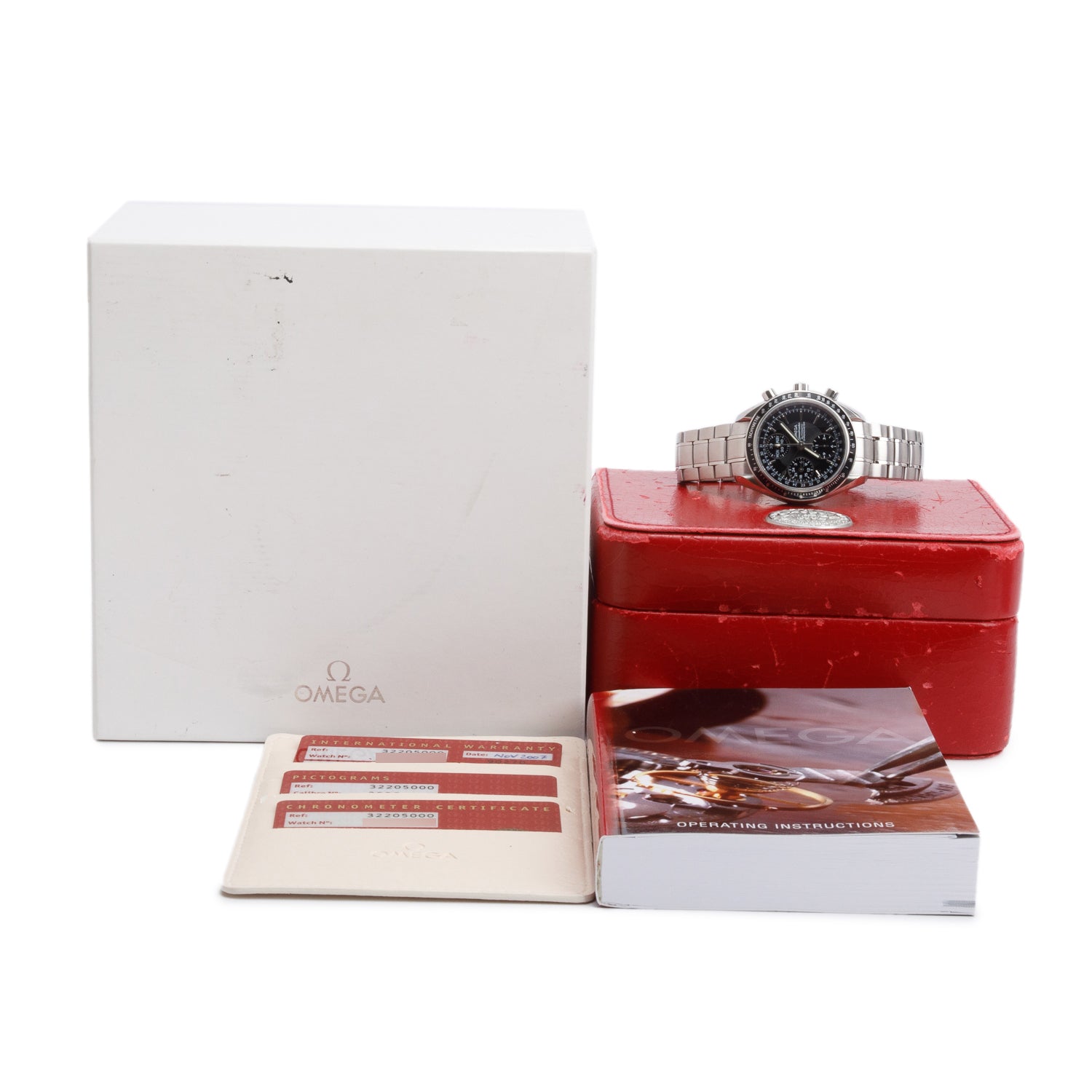 Omega Stainless Steel Speedmaster Day-Date 40 MM Automatic Watch w/ Box & Papers