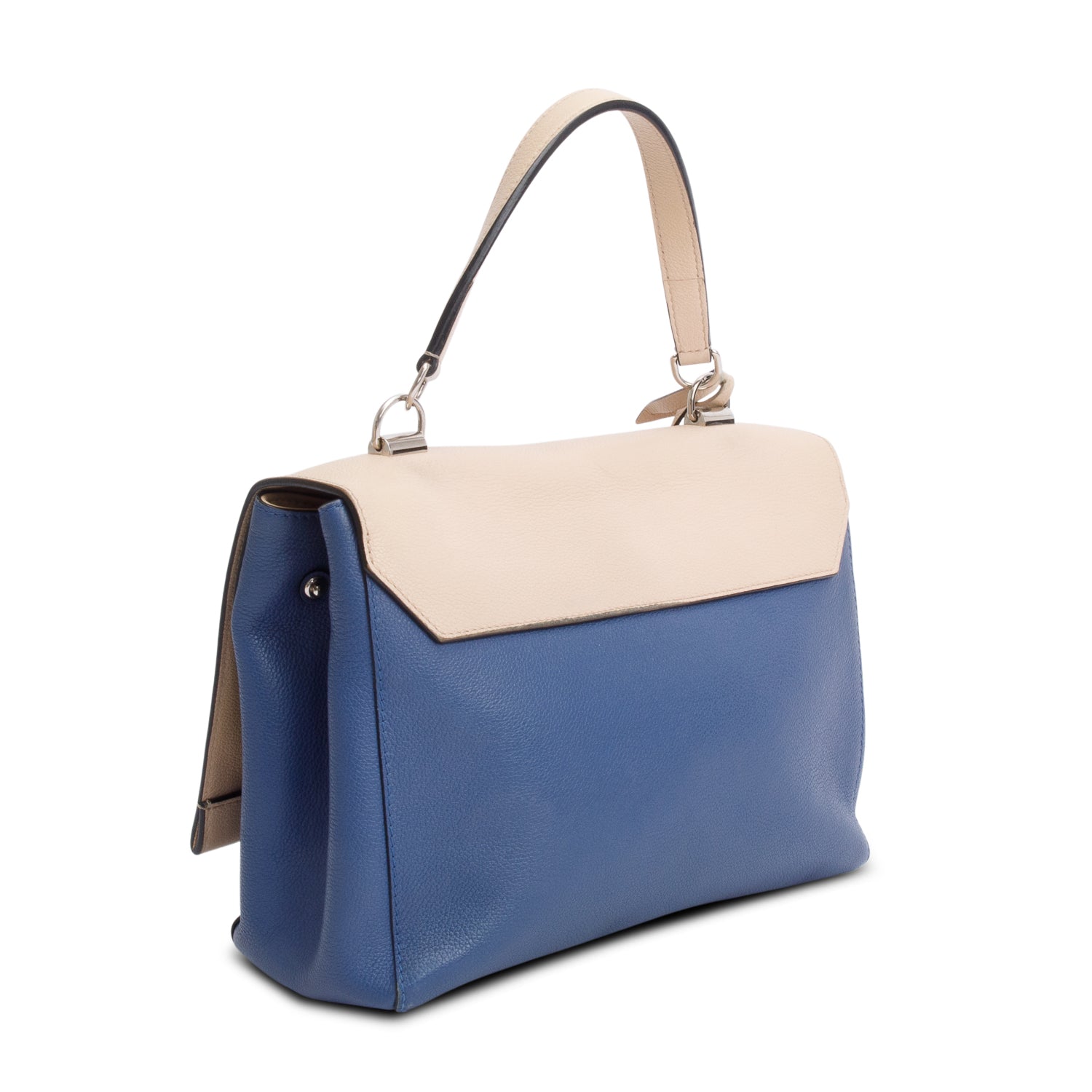 Louis Vuitton Beige/Blue Taurillon Leather LockMe II Top Handle Bag w/ Strap