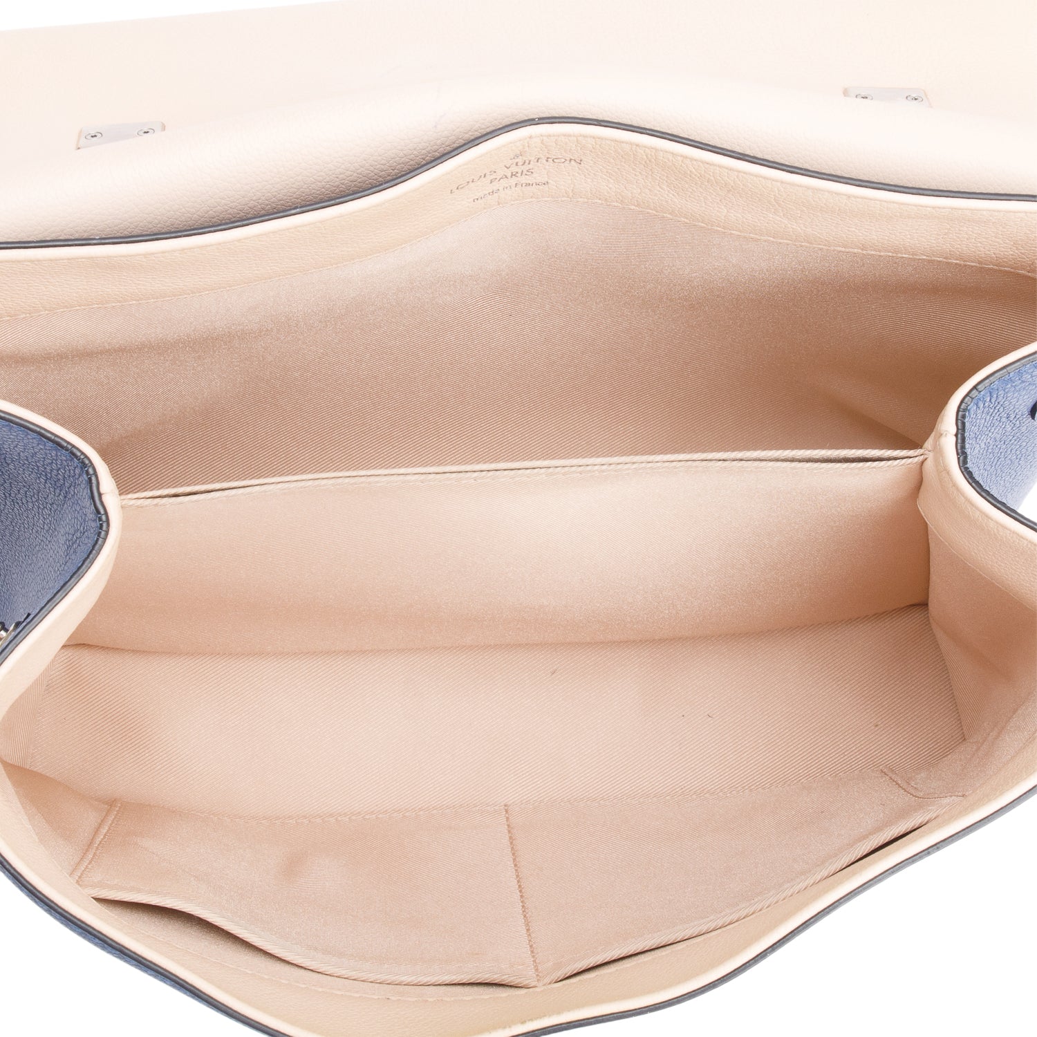 Louis Vuitton Beige/Blue Taurillon Leather LockMe II Top Handle Bag w/ Strap