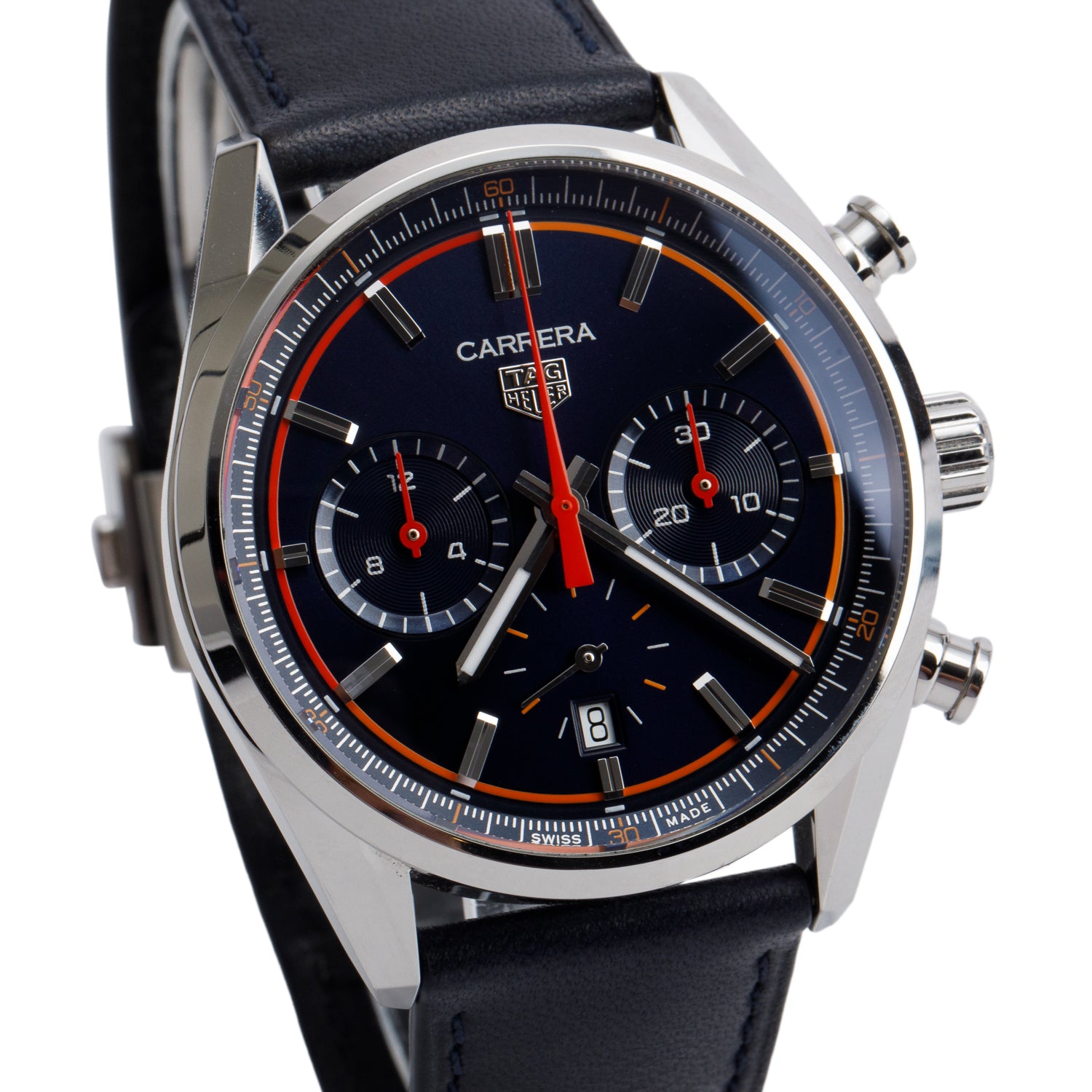 Tag Heuer 2024 Stainless Steel Carrera 42 MM Automatic Chronograph Watch CBN201D w/ Box, Receipt & Papers
