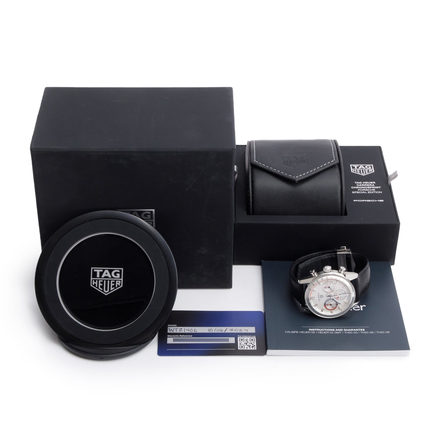 Tag Heuer 2024 Stainless Steel Carrera Chronosprint x Porsche 42 MM Automatic Chronograph Watch CBS2011 w/ Box, Receipt & Papers