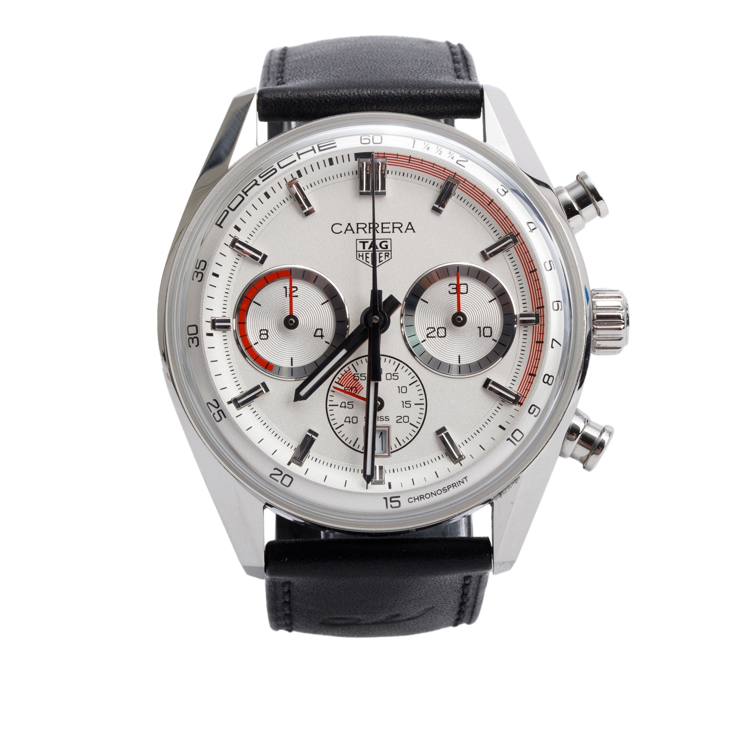 Tag Heuer 2024 Stainless Steel Carrera Chronosprint x Porsche 42 MM Automatic Chronograph Watch CBS2011 w/ Box, Receipt & Papers