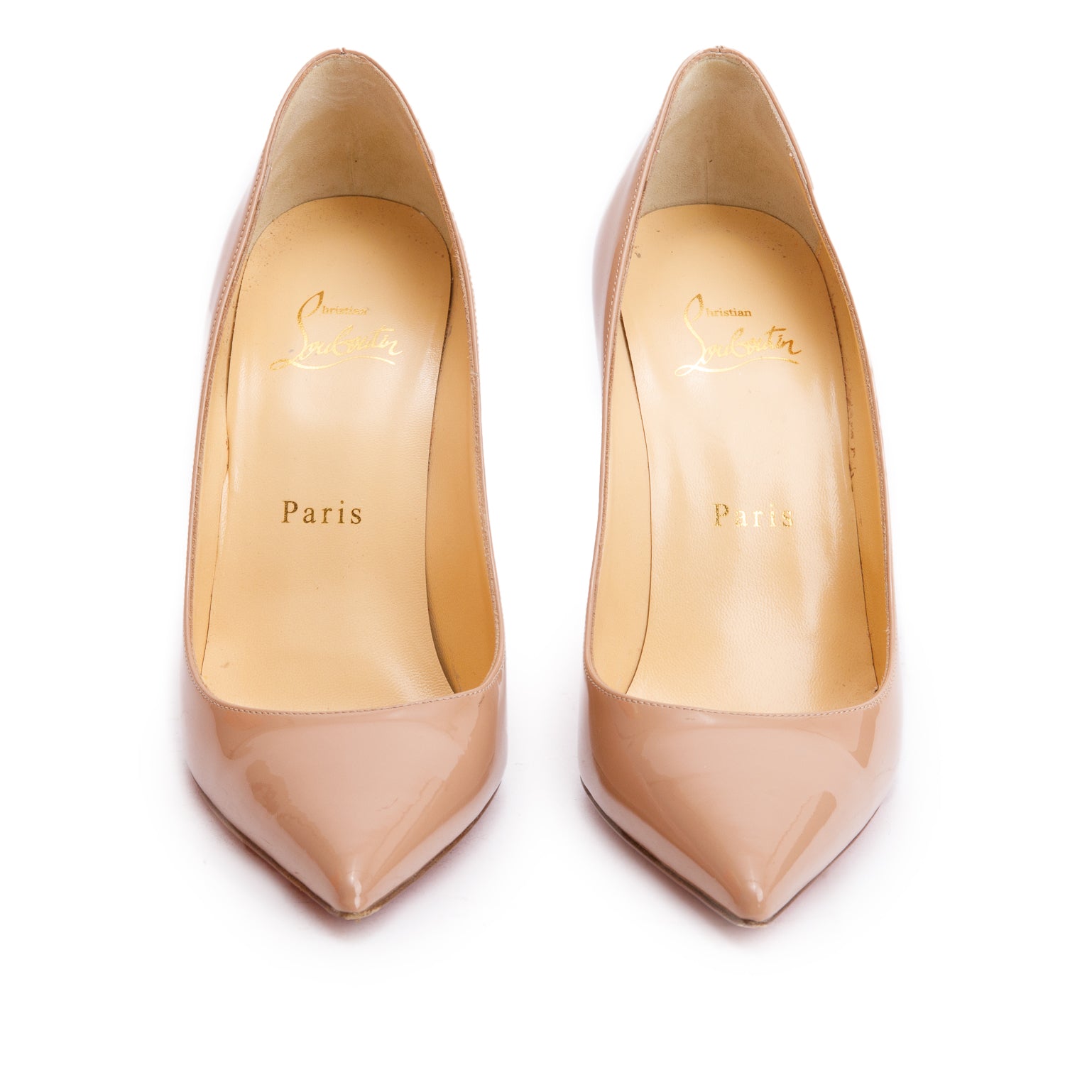 Christian Louboutin Beige Patent Leather So Kate 100 Pumps, Size 36.5 w/ Box