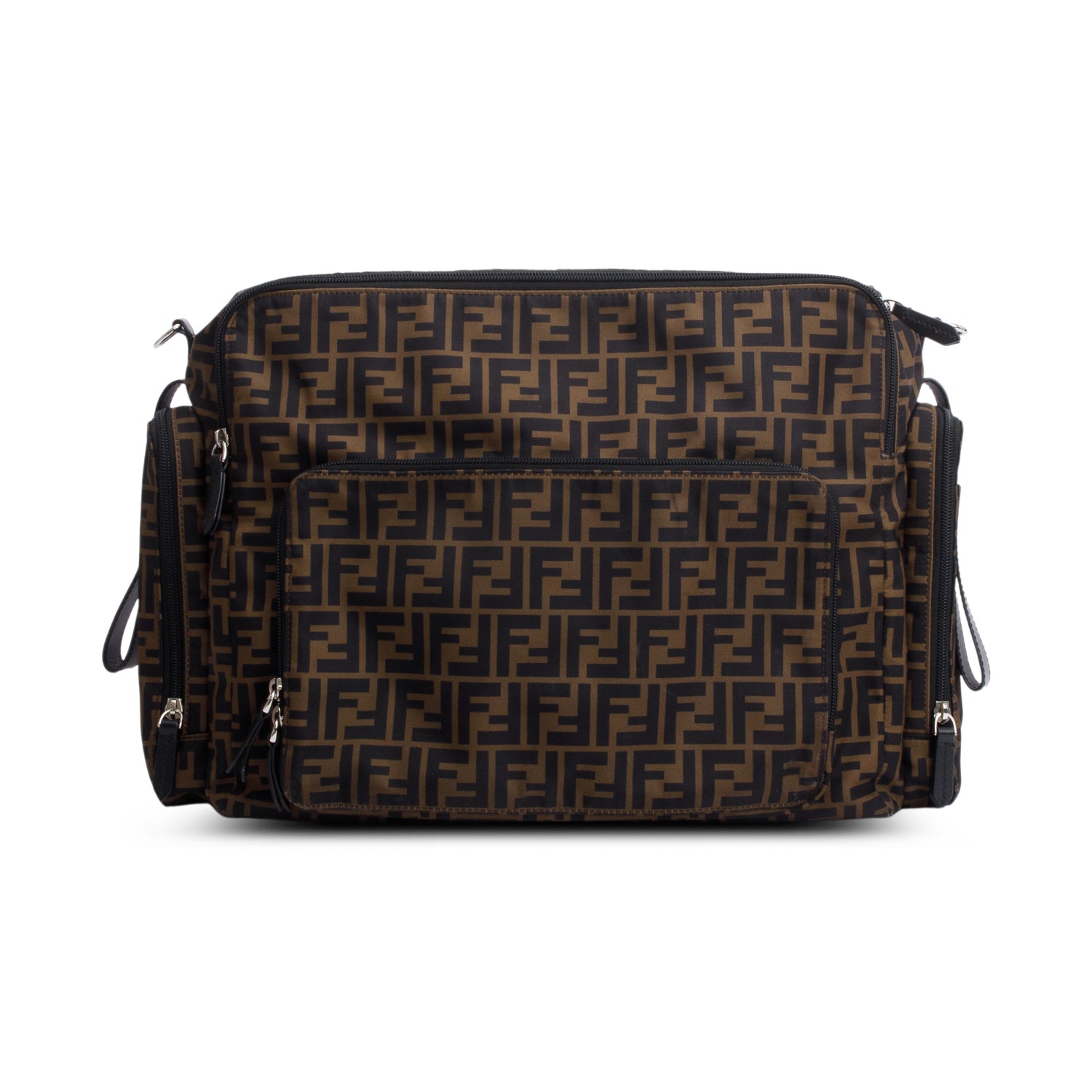Fendi Brown FF Zucca Logo Nylon Changing Diaper Bag