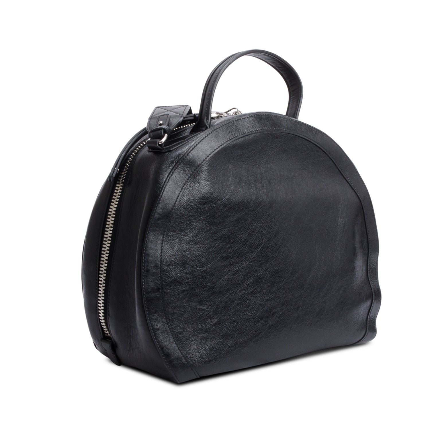 Balmain Black Leather Studded Logo Drum Bag w/ Receipt