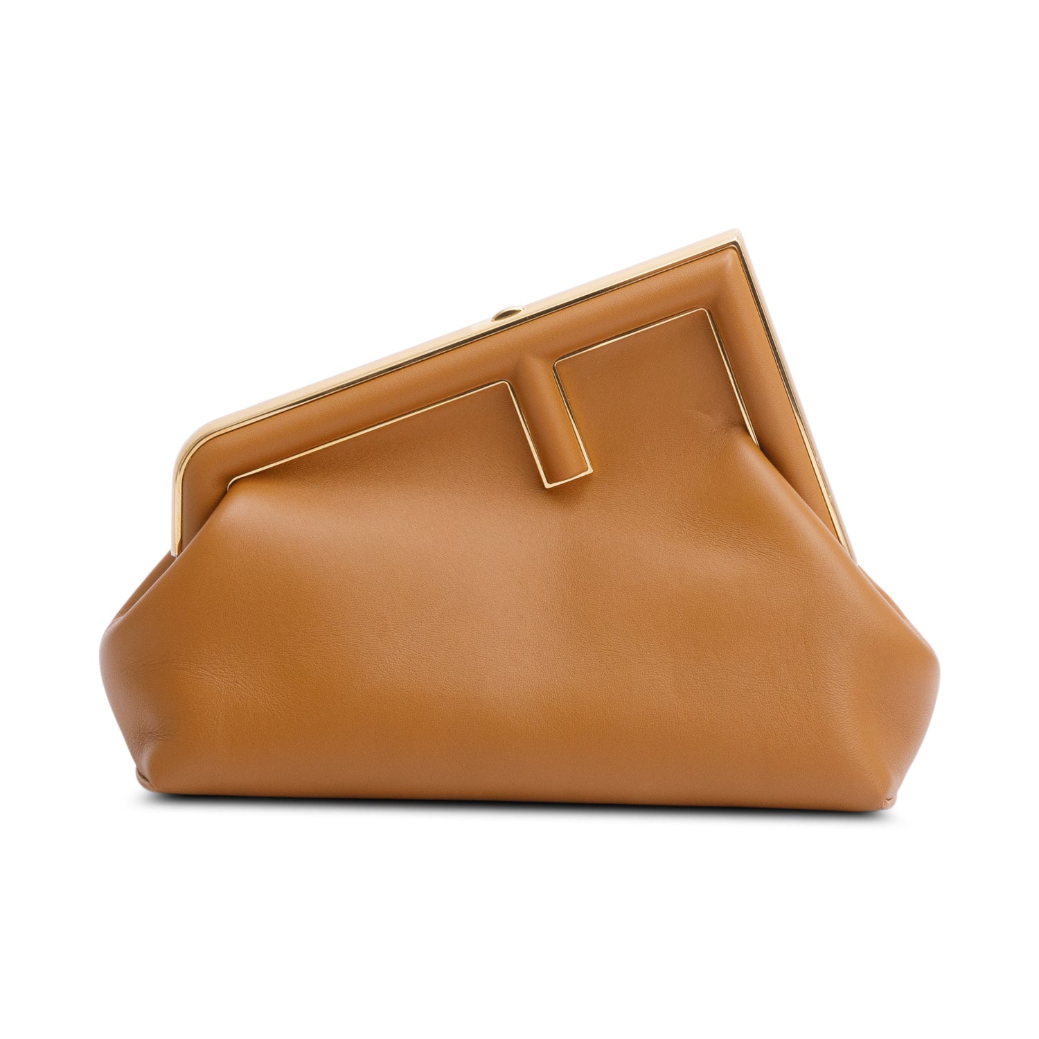 Fendi Brown Nappa Leather Small Fendi First Bag w/ Straps