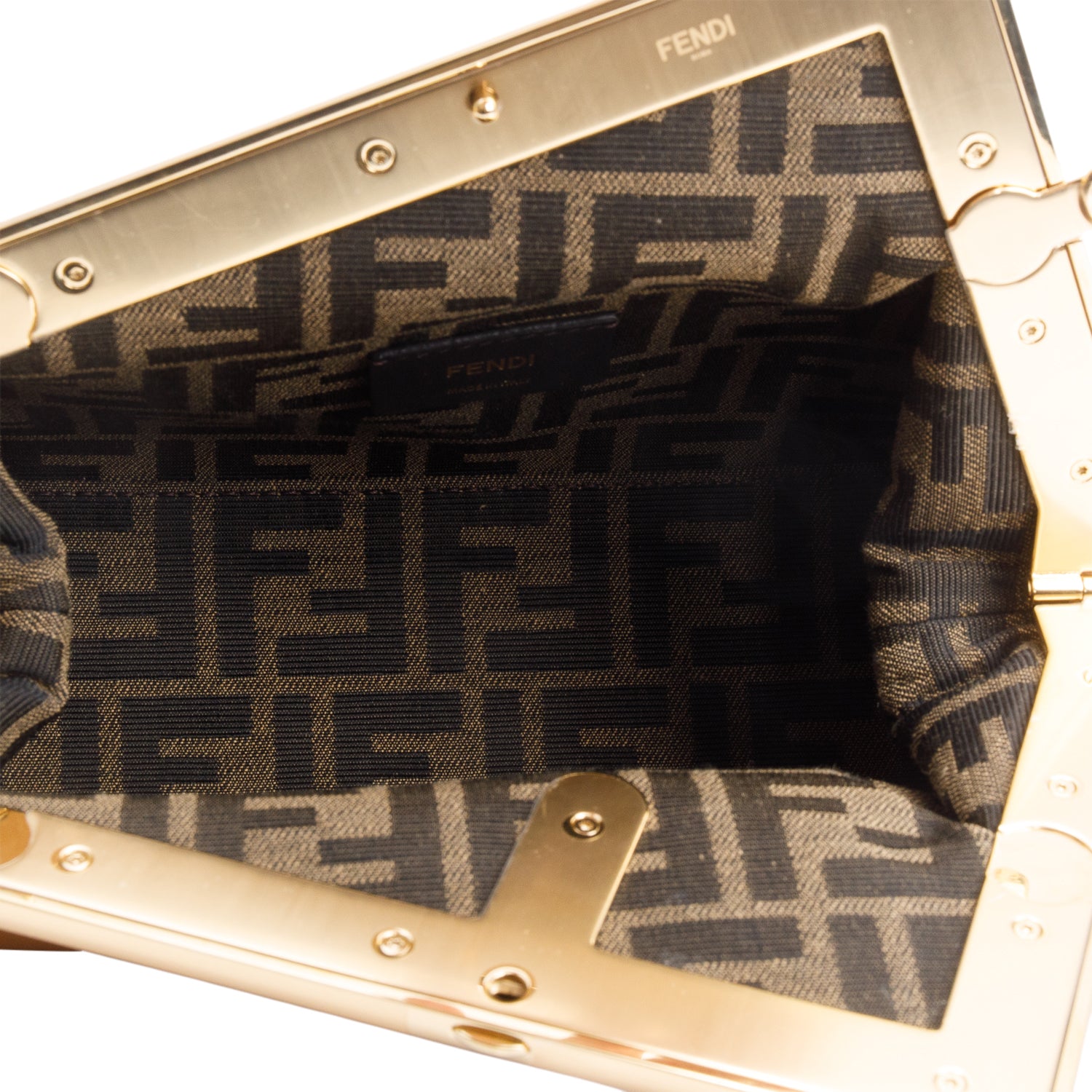 Fendi Brown Nappa Leather Small Fendi First Bag w/ Straps