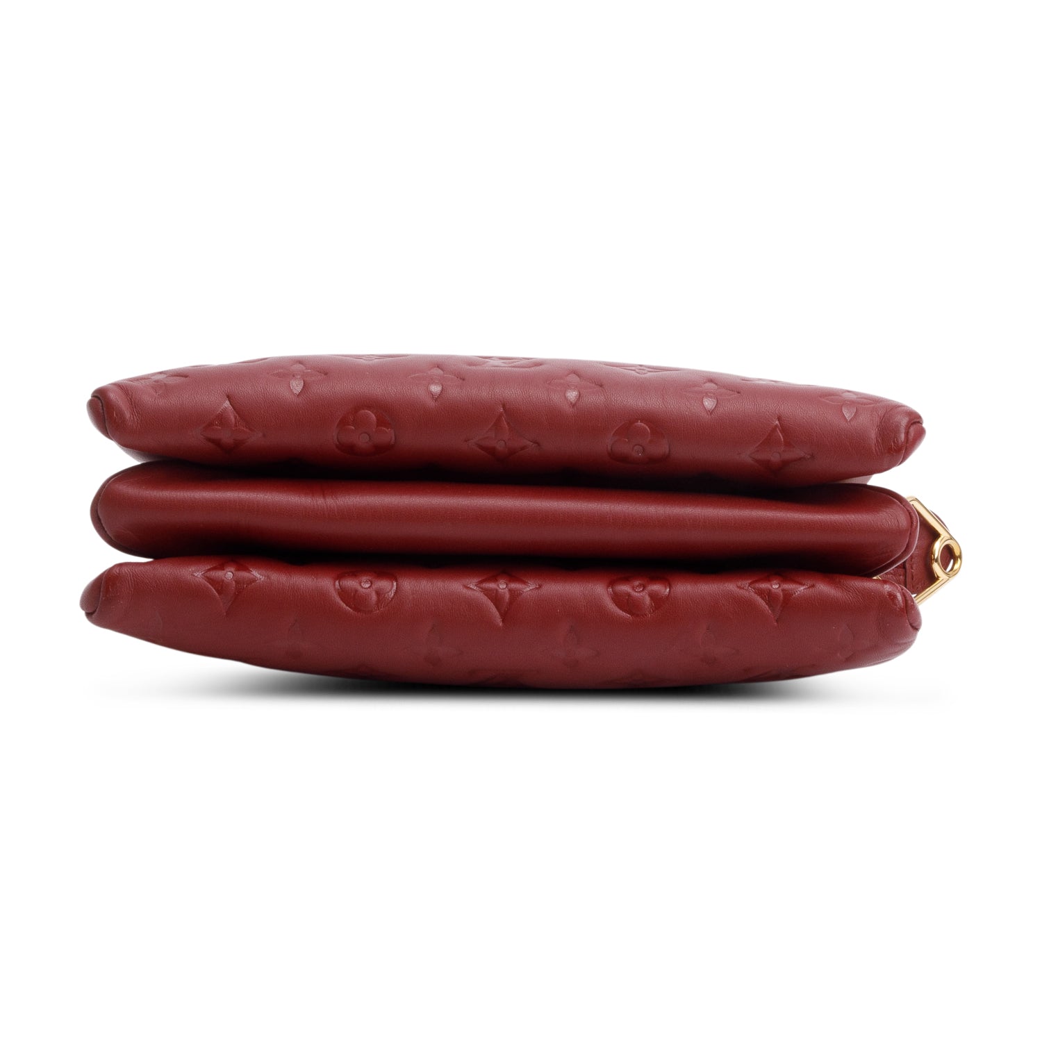 Louis Vuitton Red Monogram Embossed Lambskin Leather Coussin PM w/ Straps