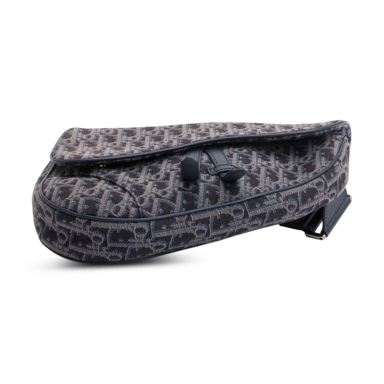 Christian Dior Black Oblique Jacquard Saddle Bag