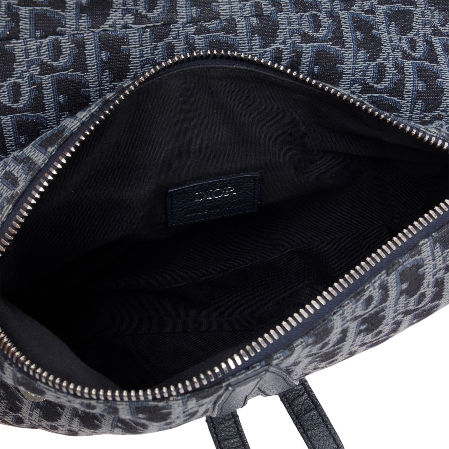 Christian Dior Black Oblique Jacquard Saddle Bag