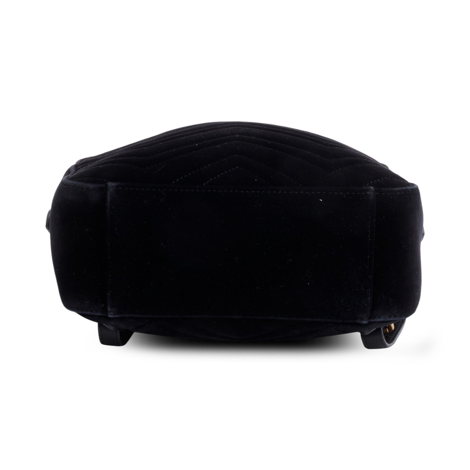 Gucci Black GG Marmont Matelasse Velvet Dome Backpack