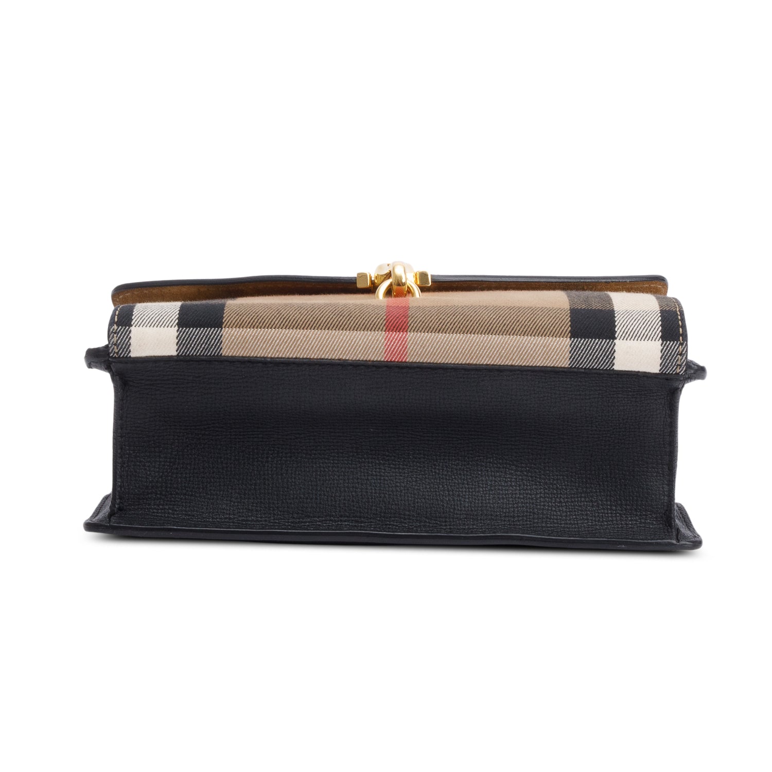 Burberry Black Calfskin House Check Macken Crossbody Bag